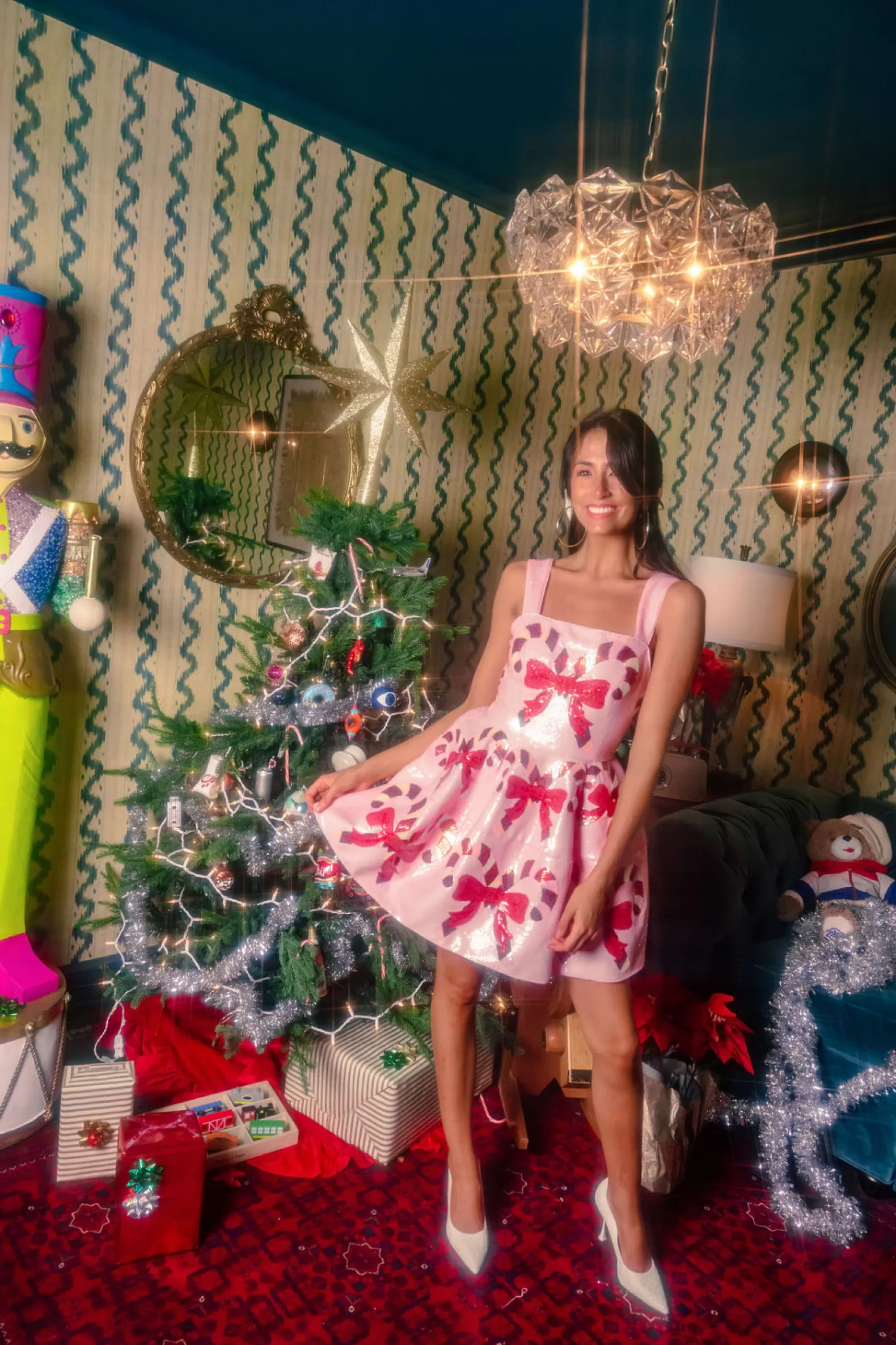 Queen of Sparkles Dresses<Candy Cane Crossing Cocktail Dress Light Pink