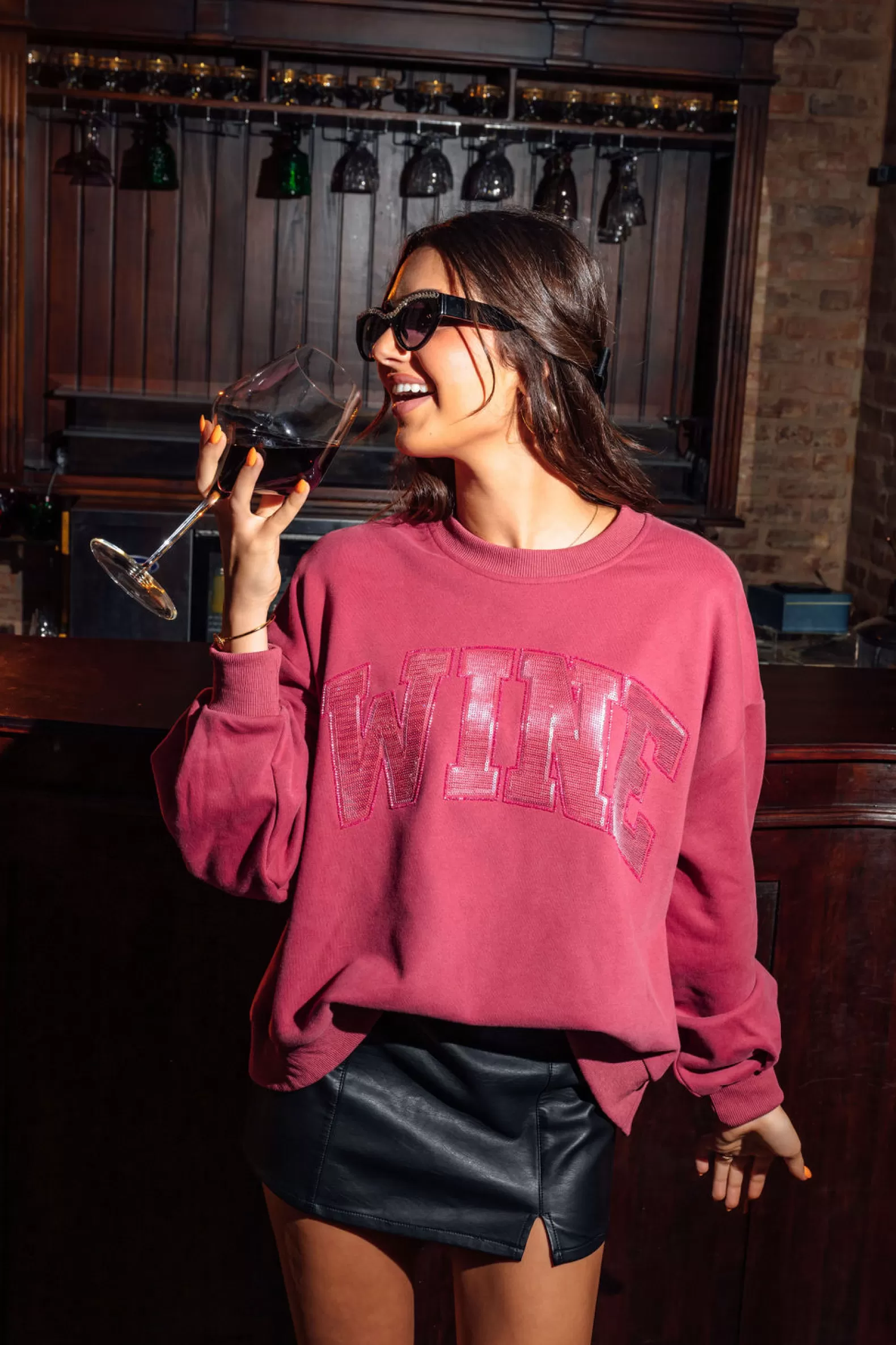 Queen of Sparkles Sweatshirts<Wine Sweatshirt Maroon