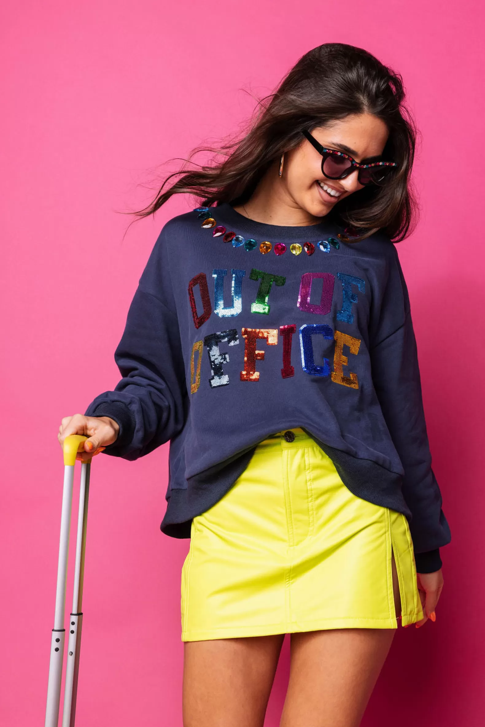 Queen of Sparkles Sweatshirts<& Multi Out of Office Sweatshirt Navy