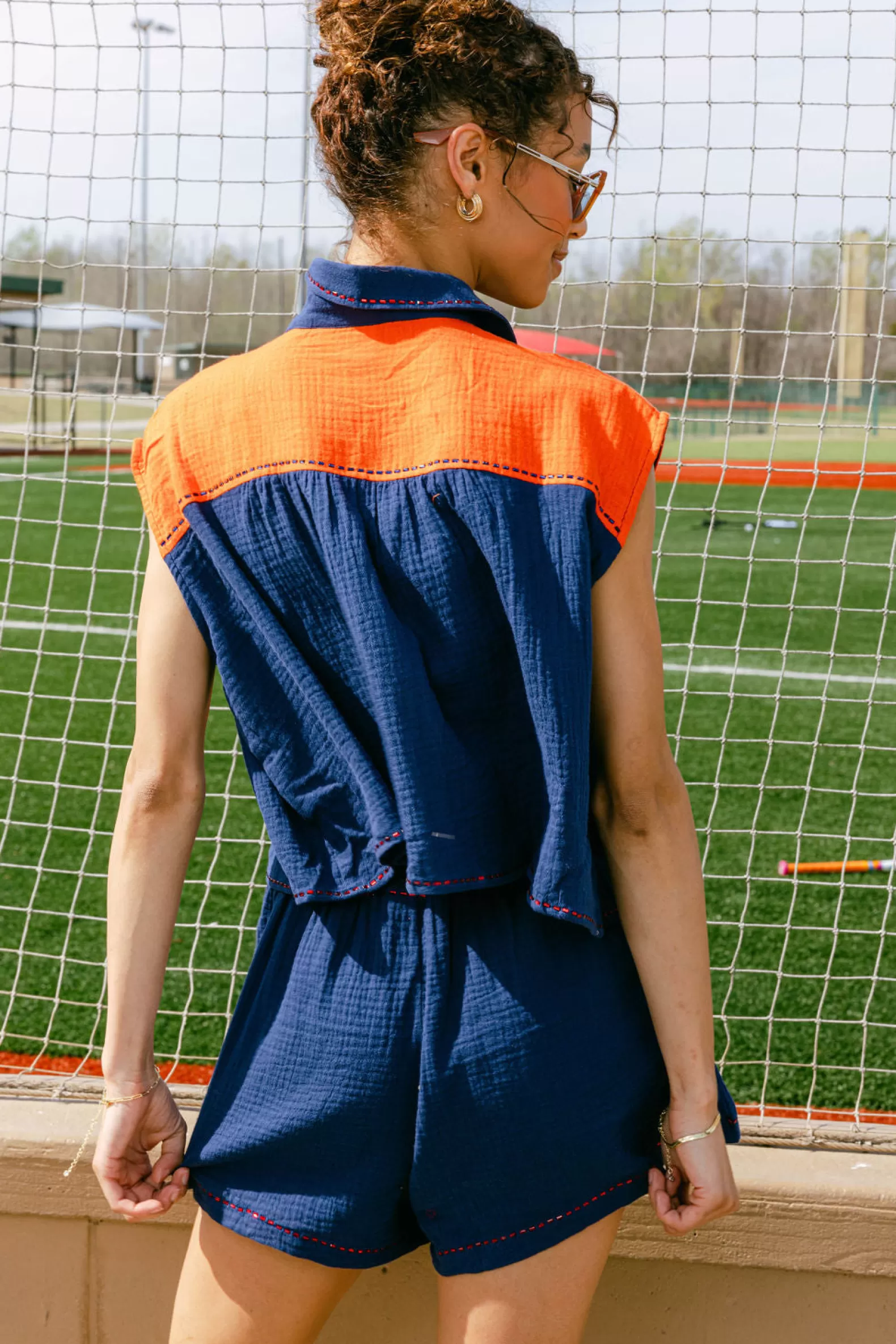 Queen of Sparkles Shorts<& Orange Gauze Short Navy