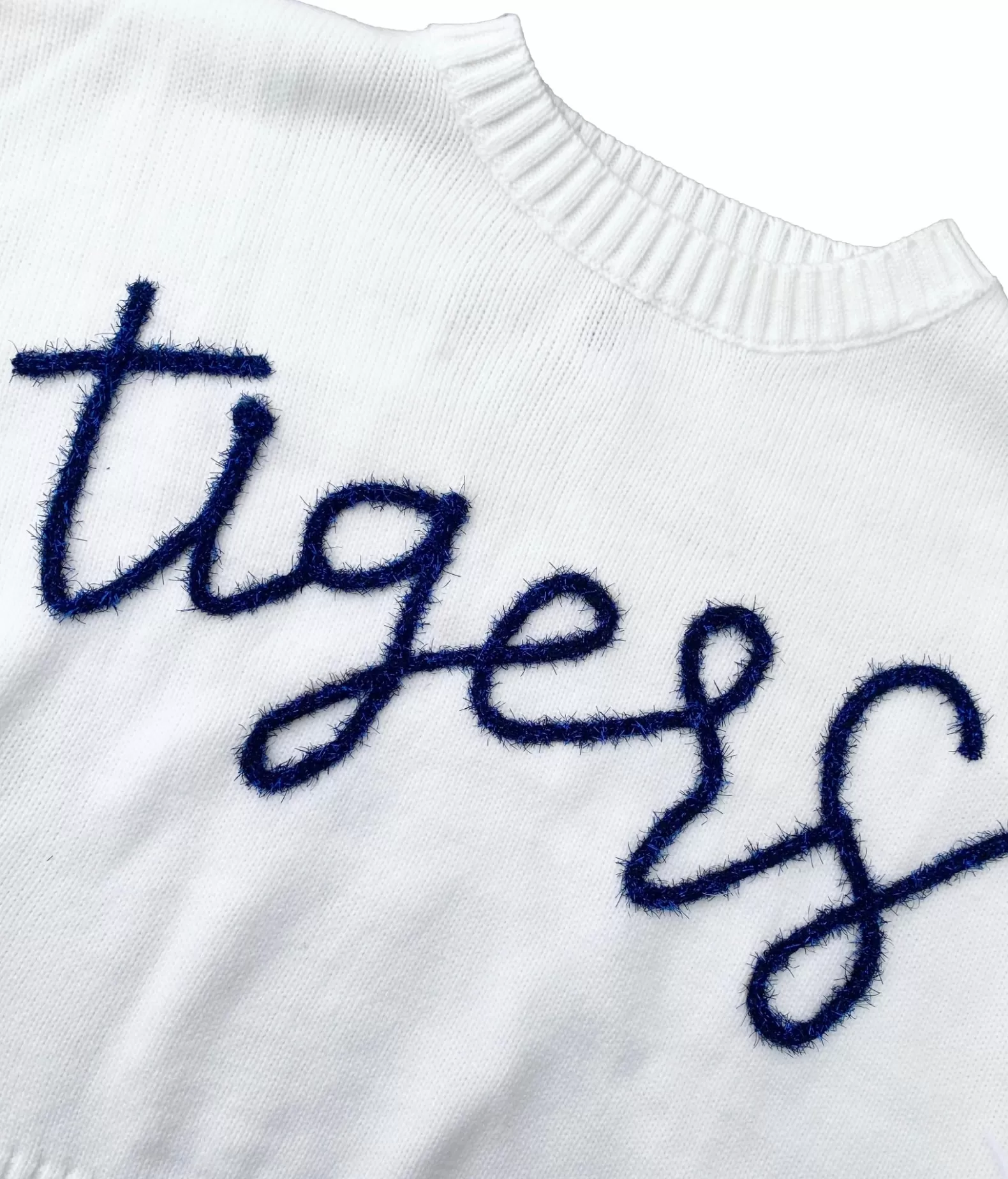 Queen of Sparkles Sweaters<Navy “Tigers” Feather Sleeve Sweater
