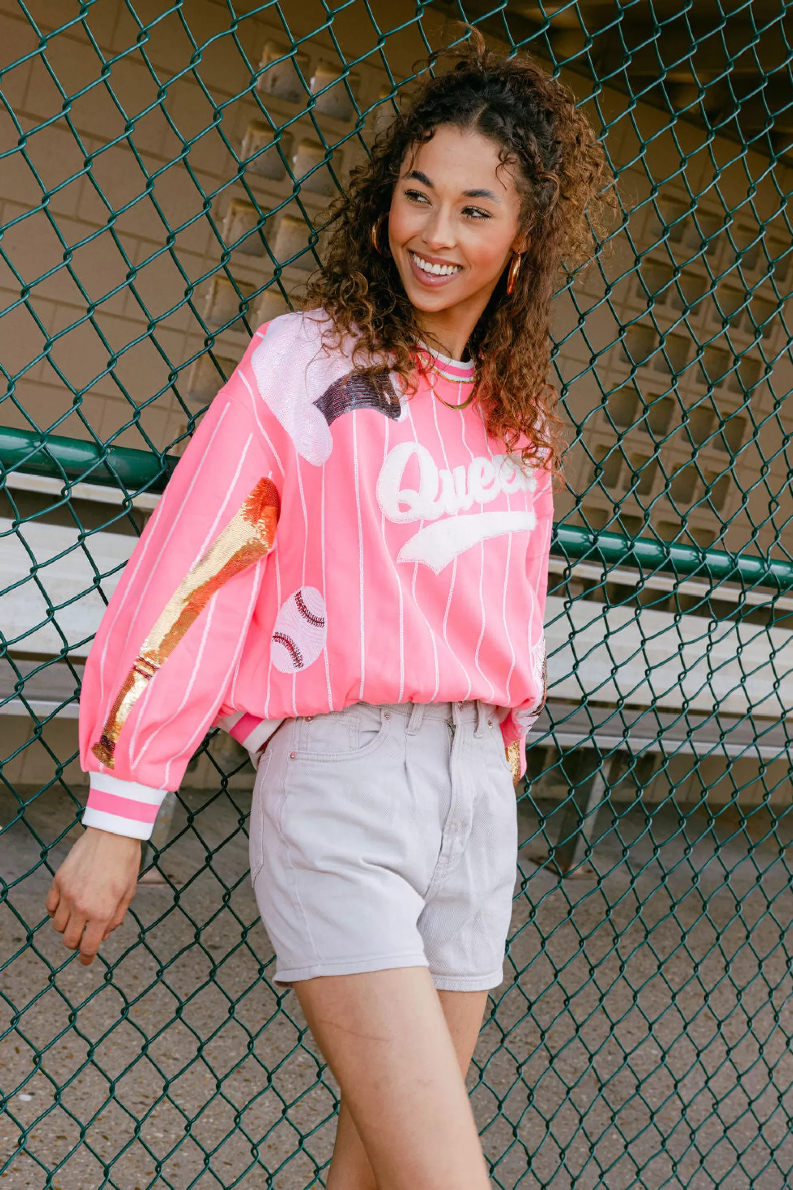 Queen of Sparkles Sweatshirts | Our Favorites<Batter Up Queen Sweatshirt Neon Pink