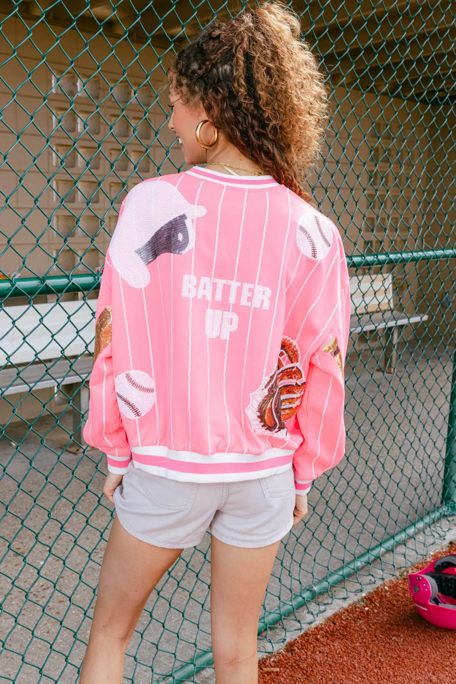 Queen of Sparkles Sweatshirts | Our Favorites<Batter Up Queen Sweatshirt Neon Pink
