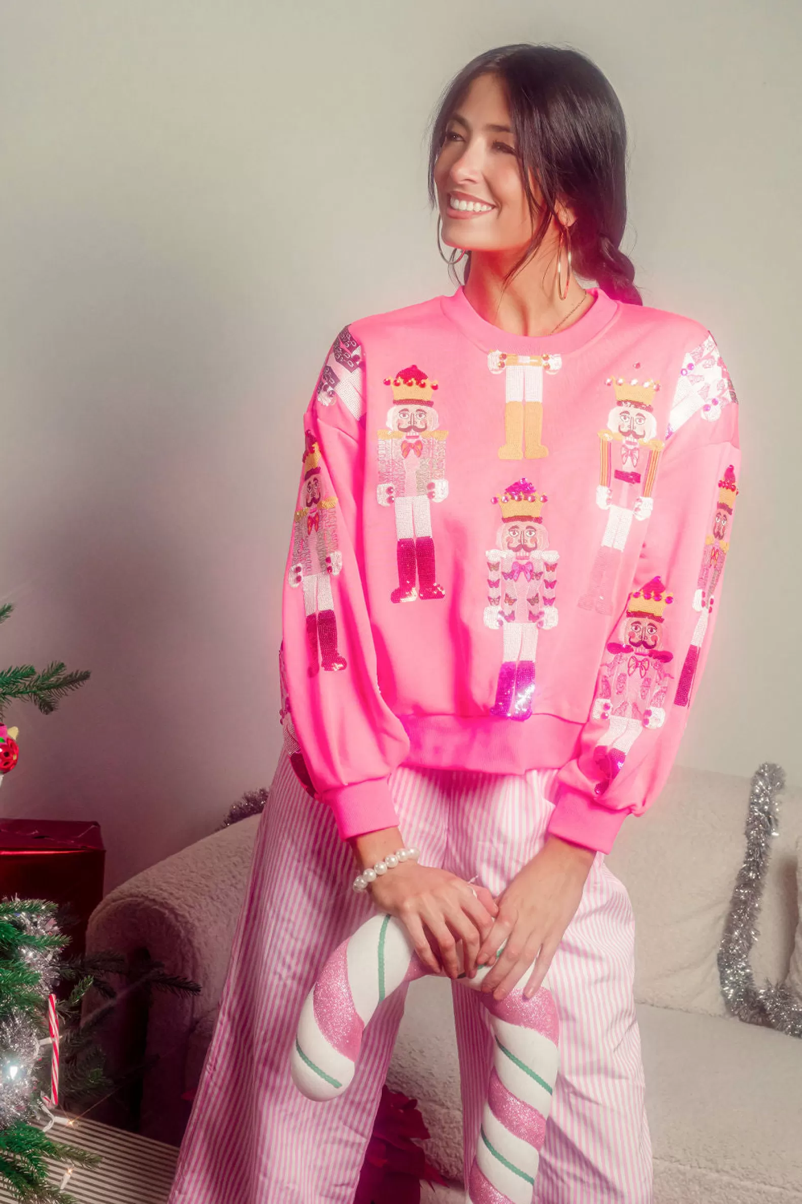 Queen of Sparkles Sets | Sweatshirts<Scatter Nutcracker Sweatshirt Neon Pink