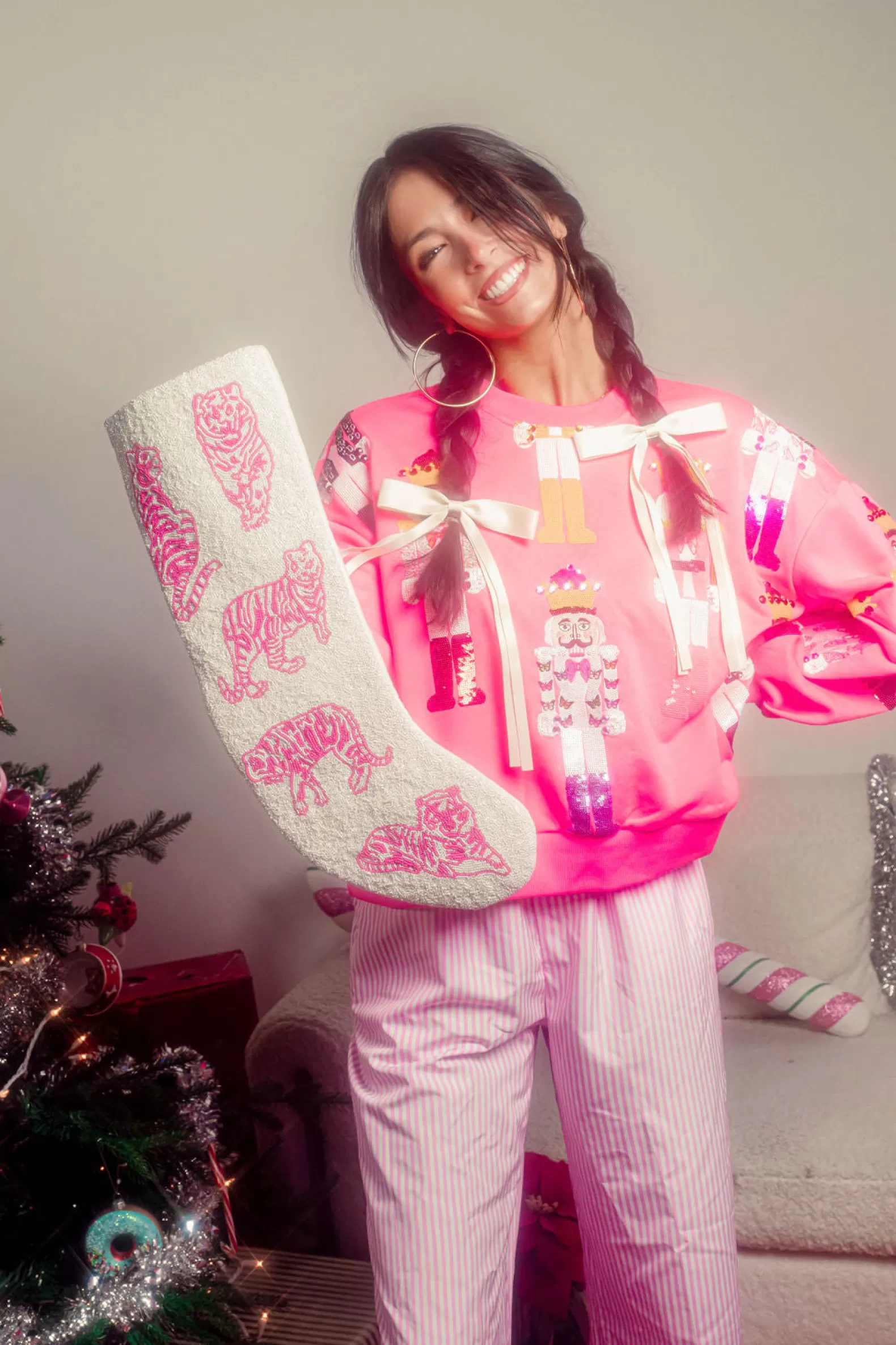 Queen of Sparkles Sets | Sweatshirts<Scatter Nutcracker Sweatshirt Neon Pink