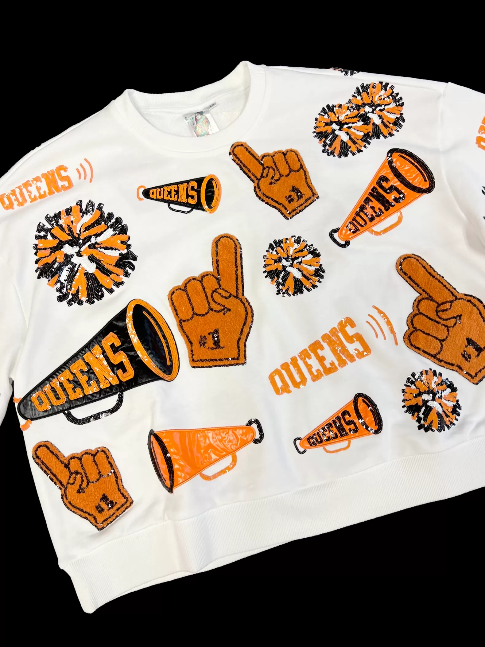 Queen of Sparkles Sweatshirts<Orange & Black Cheers Queen Icon Sweatshirt
