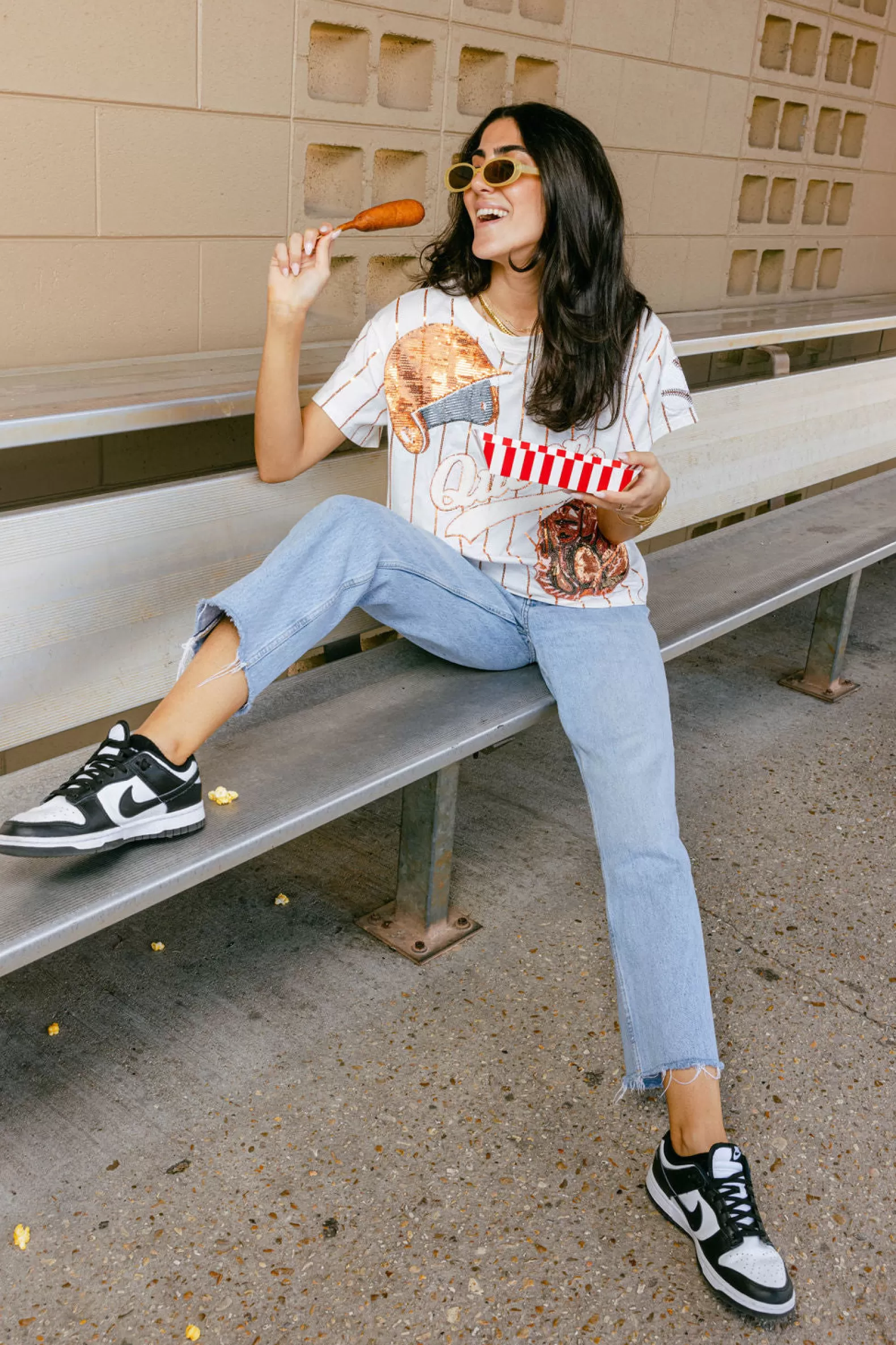 Queen of Sparkles Tees<Batter Up Tee Orange