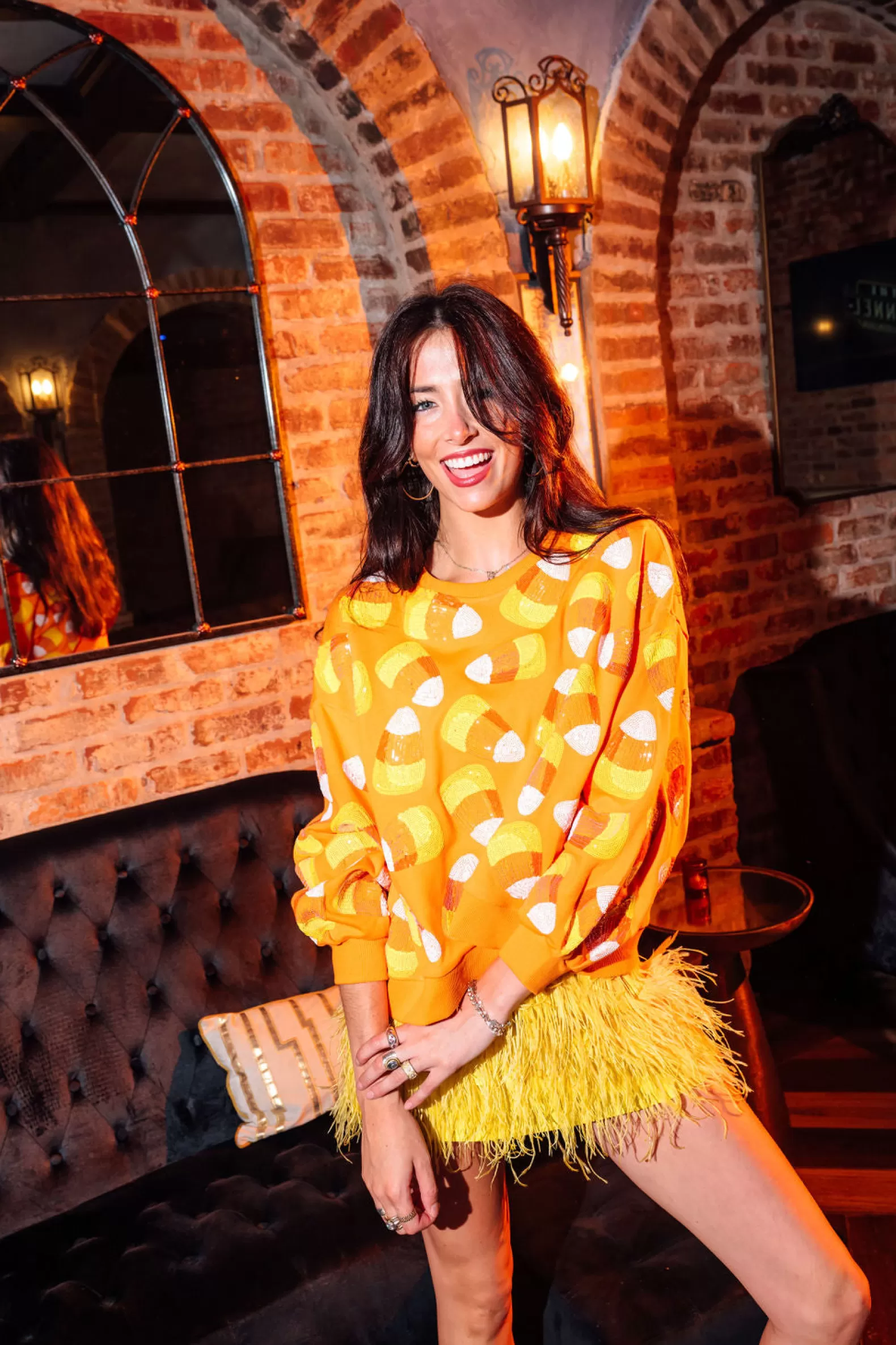 Queen of Sparkles Sweatshirts<Orange Candy Corn Sweatshirt