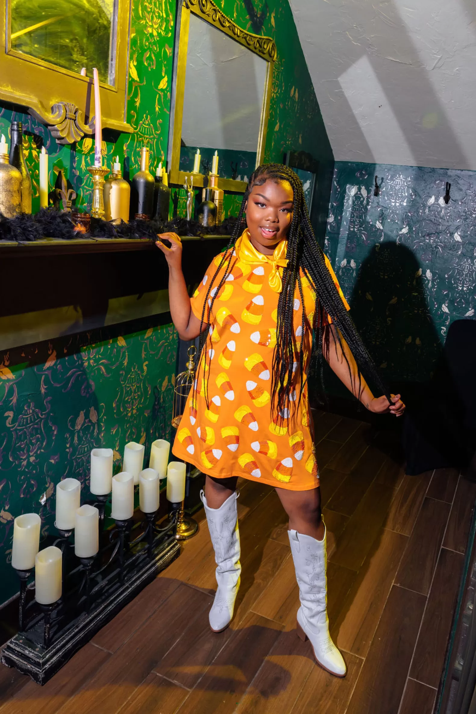 Queen of Sparkles Dresses<Candy Corn Tee Dress Orange