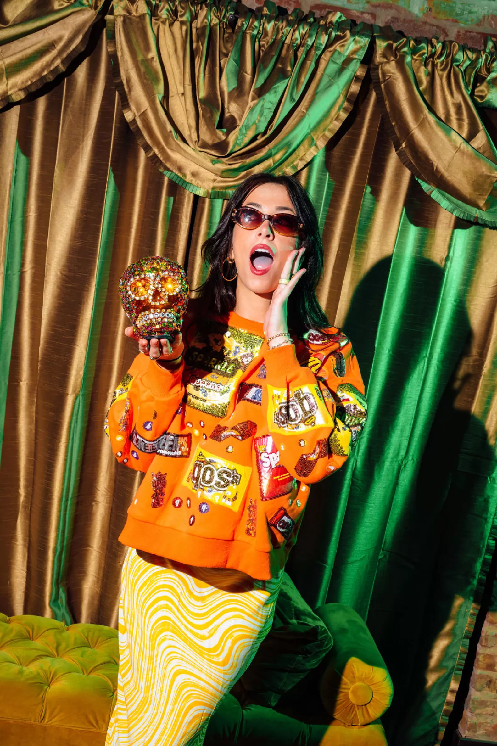 Queen of Sparkles Sweatshirts<Queen of Candy Sweatshirt Orange