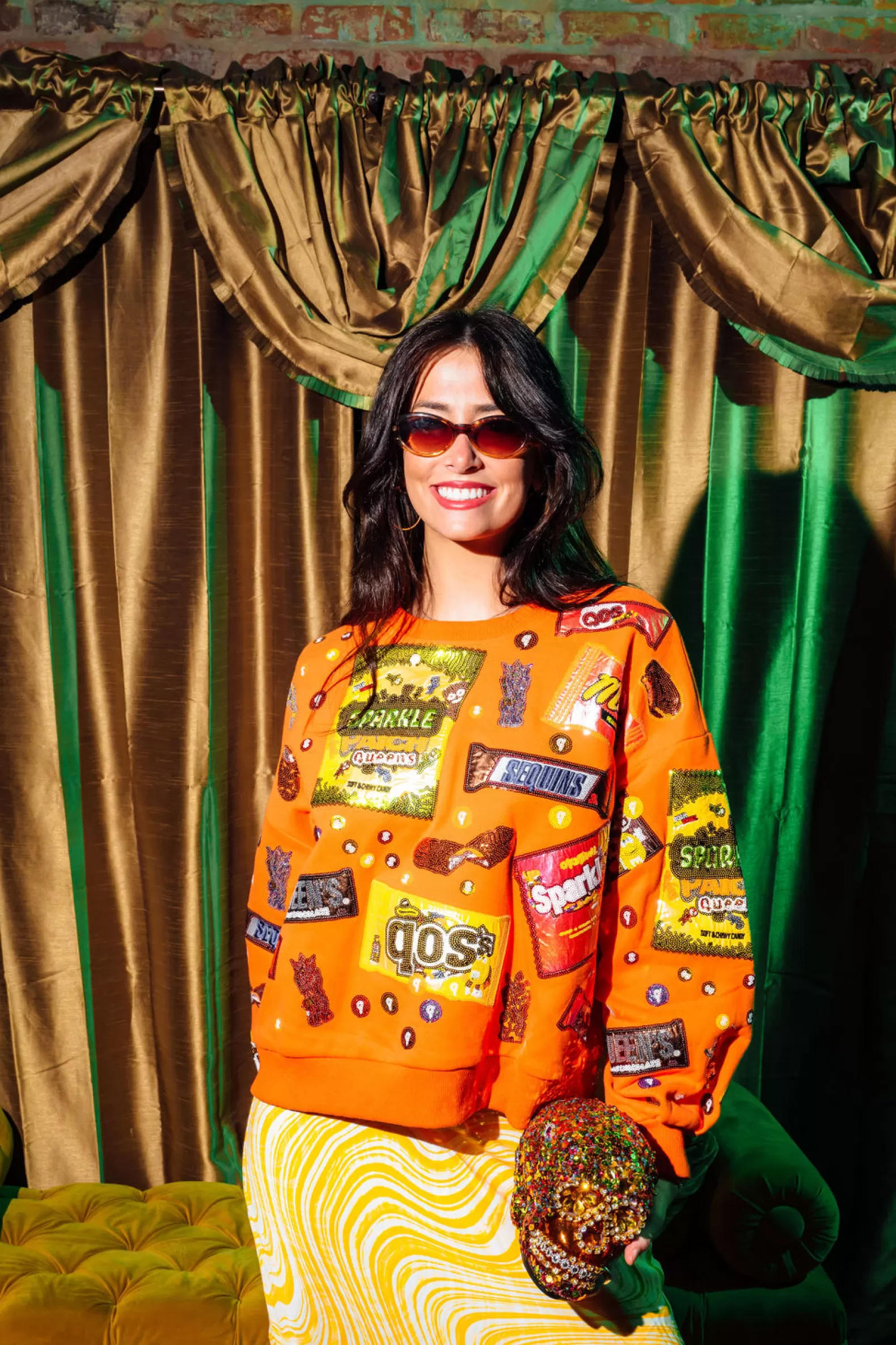 Queen of Sparkles Sweatshirts<Queen of Candy Sweatshirt Orange