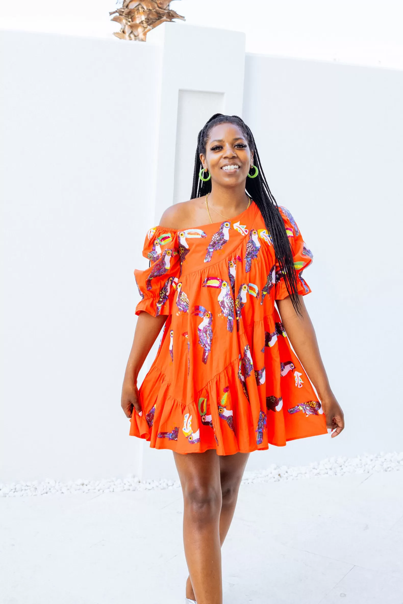 Queen of Sparkles Dresses<Toucan Asymmetrical Dress Orange