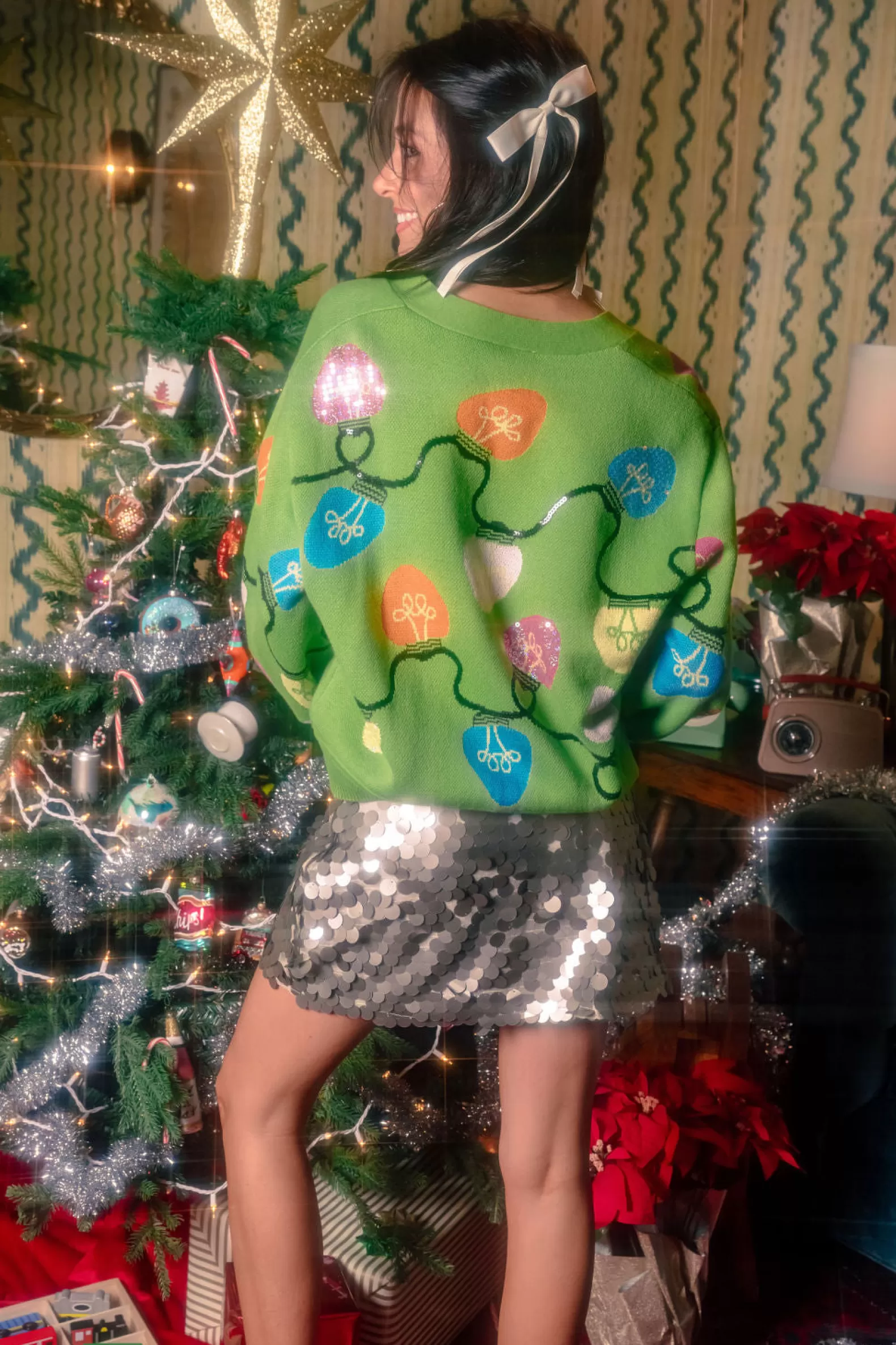 Queen of Sparkles Skirts<Pewter Paillette Sequin Skirt
