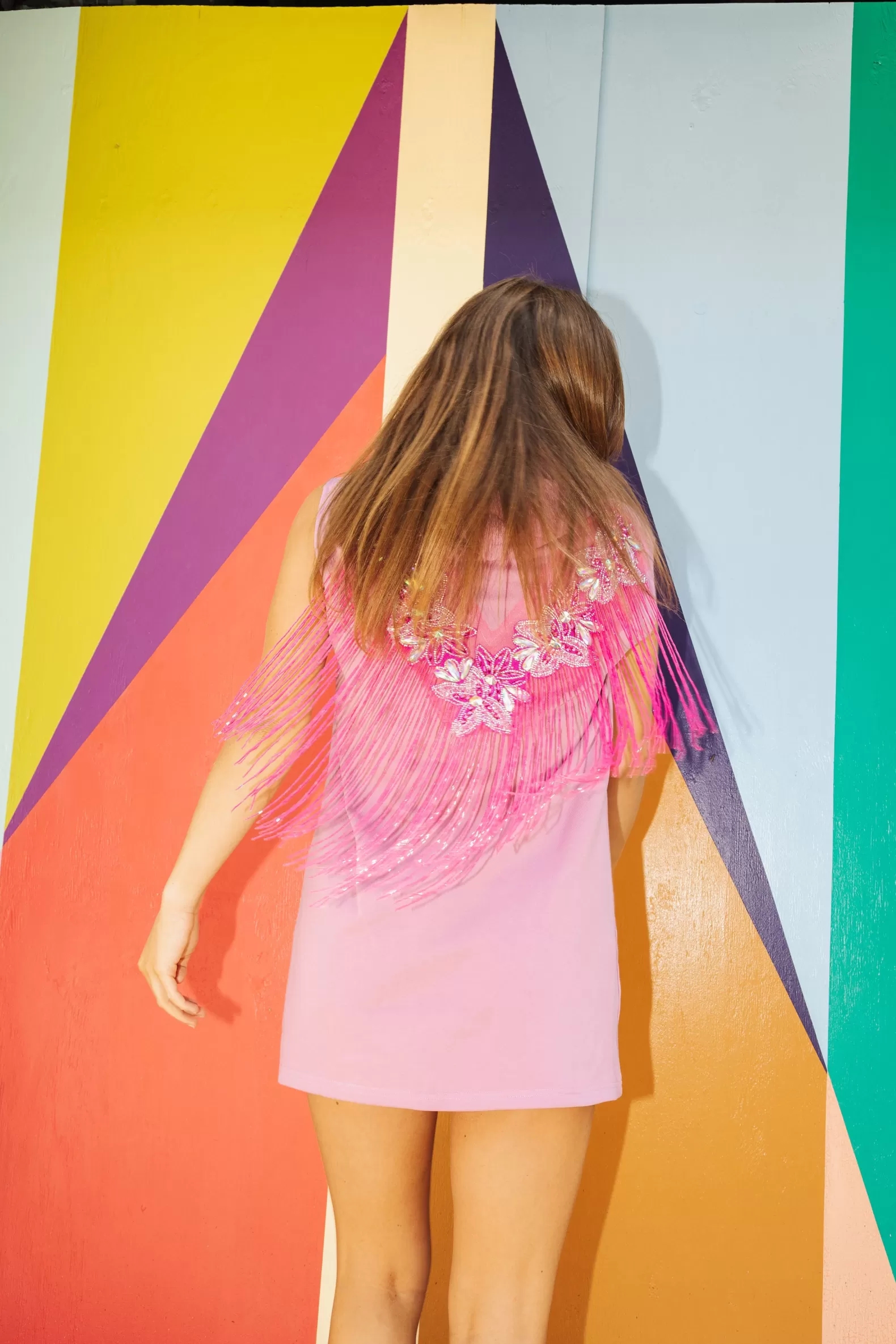 Queen of Sparkles Dresses<Pink Bead Fringe Hoodie Dress