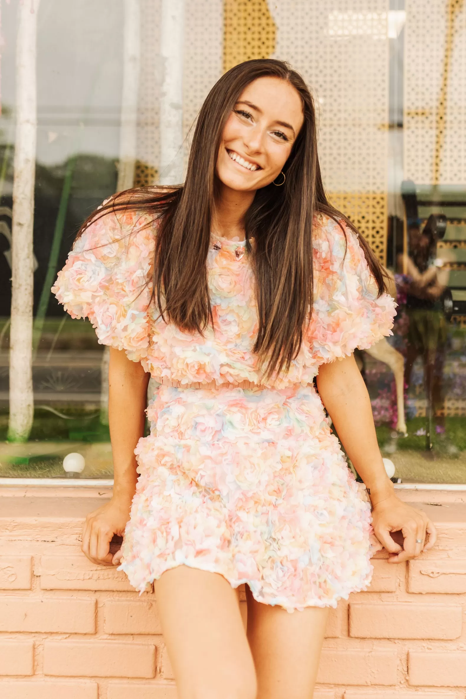 Queen of Sparkles Skirts<Pink Flower Fabric Skort