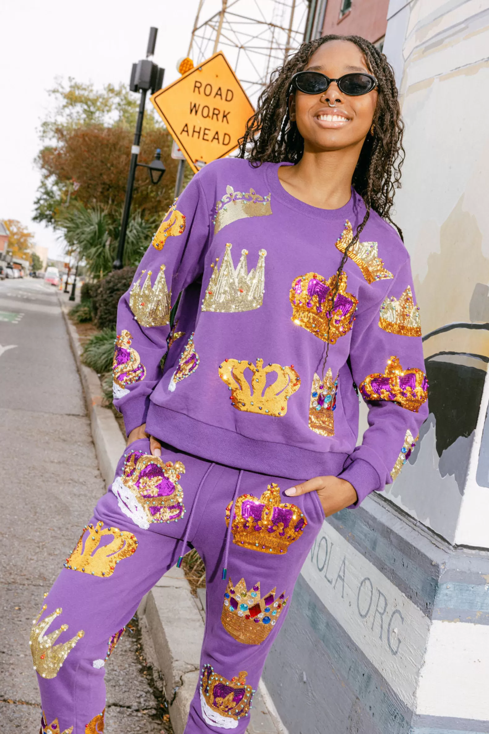 Queen of Sparkles Pants<Purple Crown Jogger
