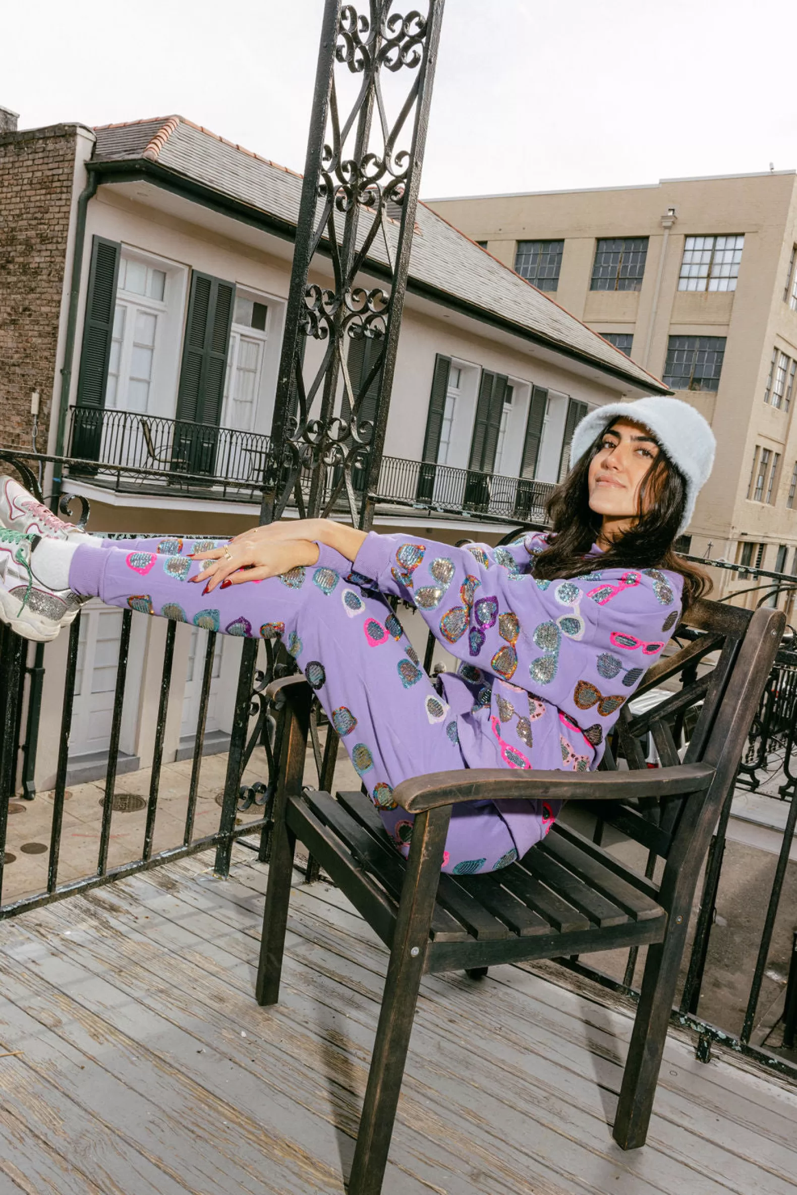 Queen of Sparkles Pants | Sets<Mardi Gras Sunglass Jogger Purple
