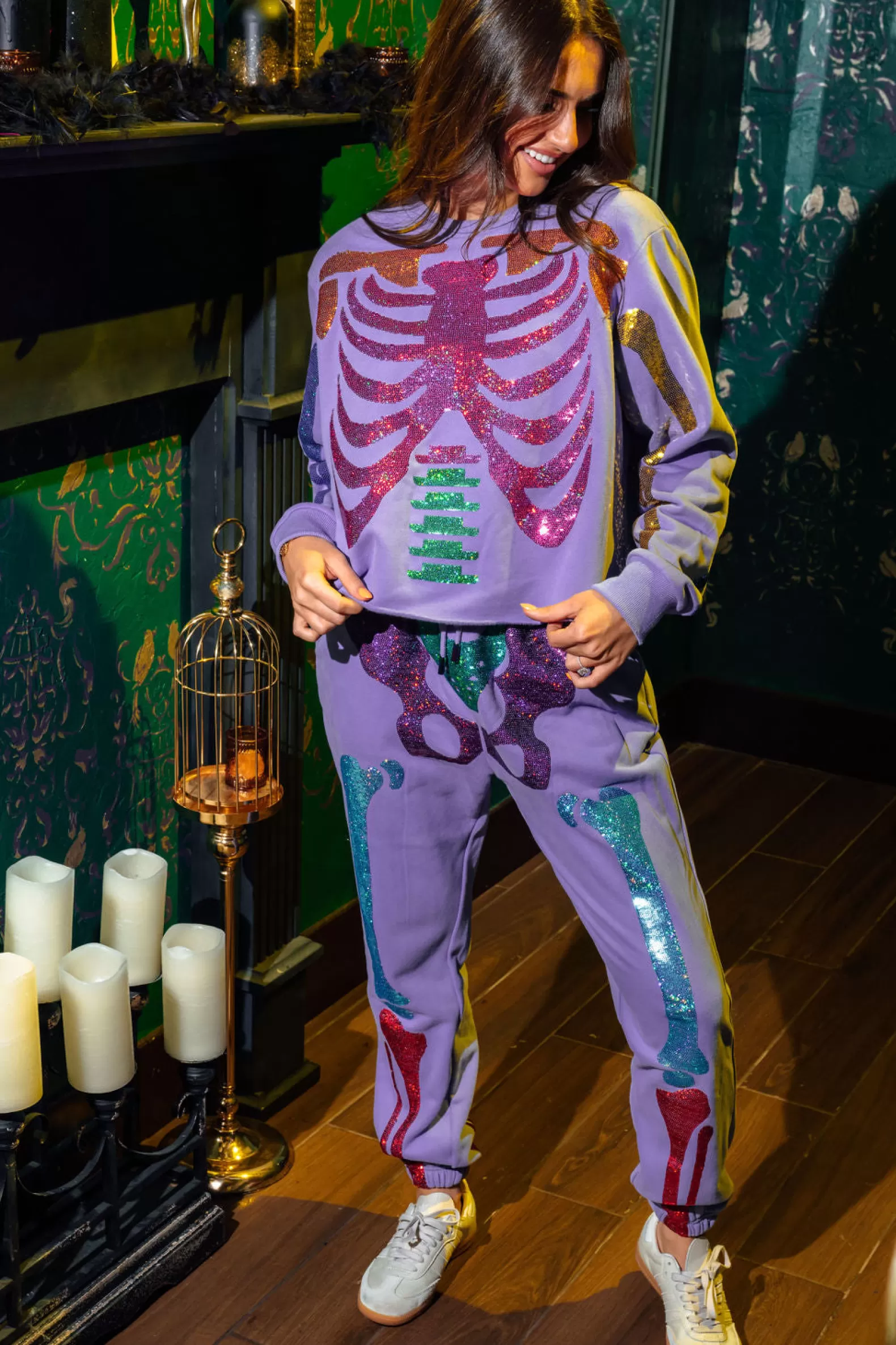 Queen of Sparkles Pants | Sets<Multi Skeleton Jogger Purple