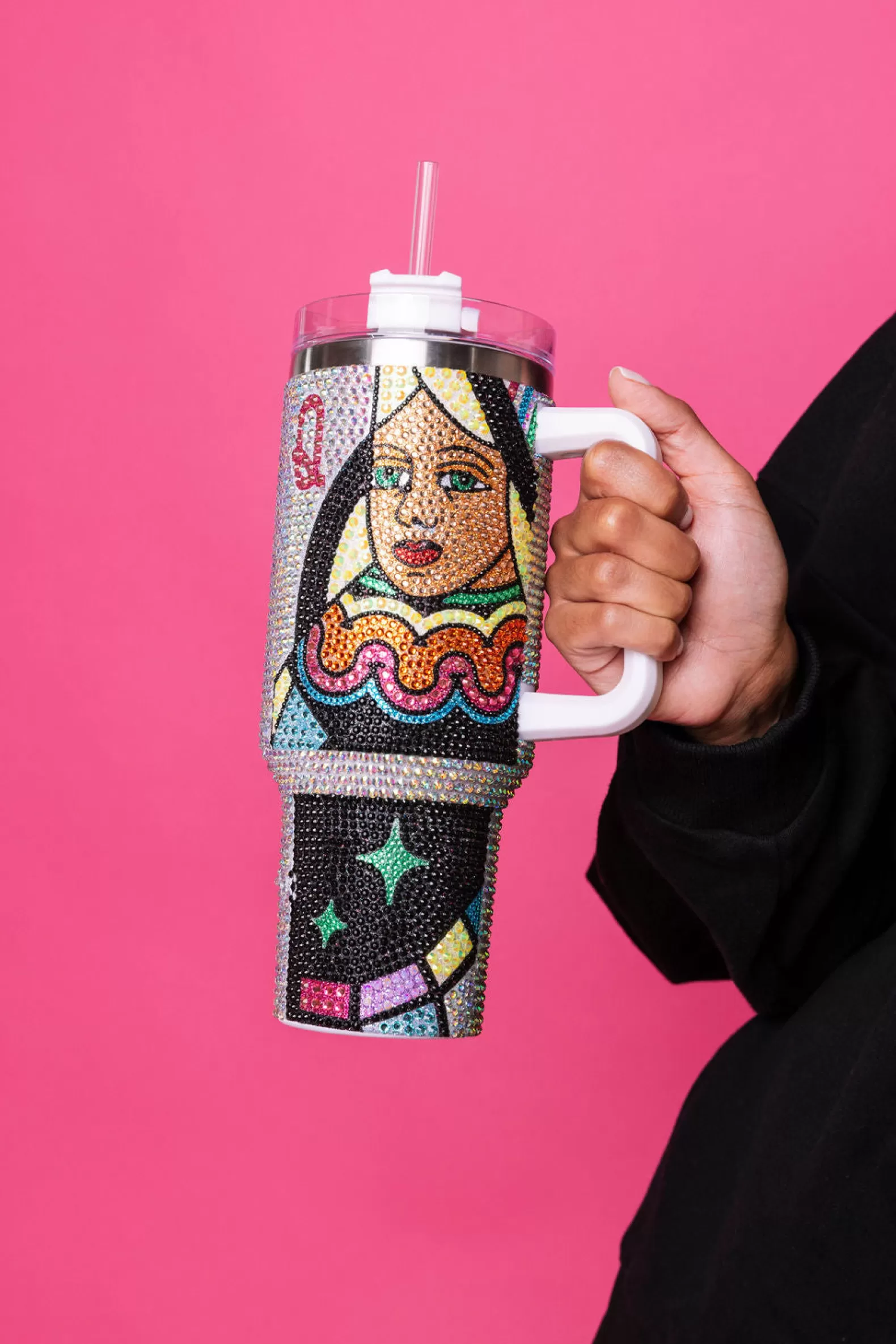 Queen of Sparkles Accessories<Queen Card Rhinestone Tumbler Rainbow
