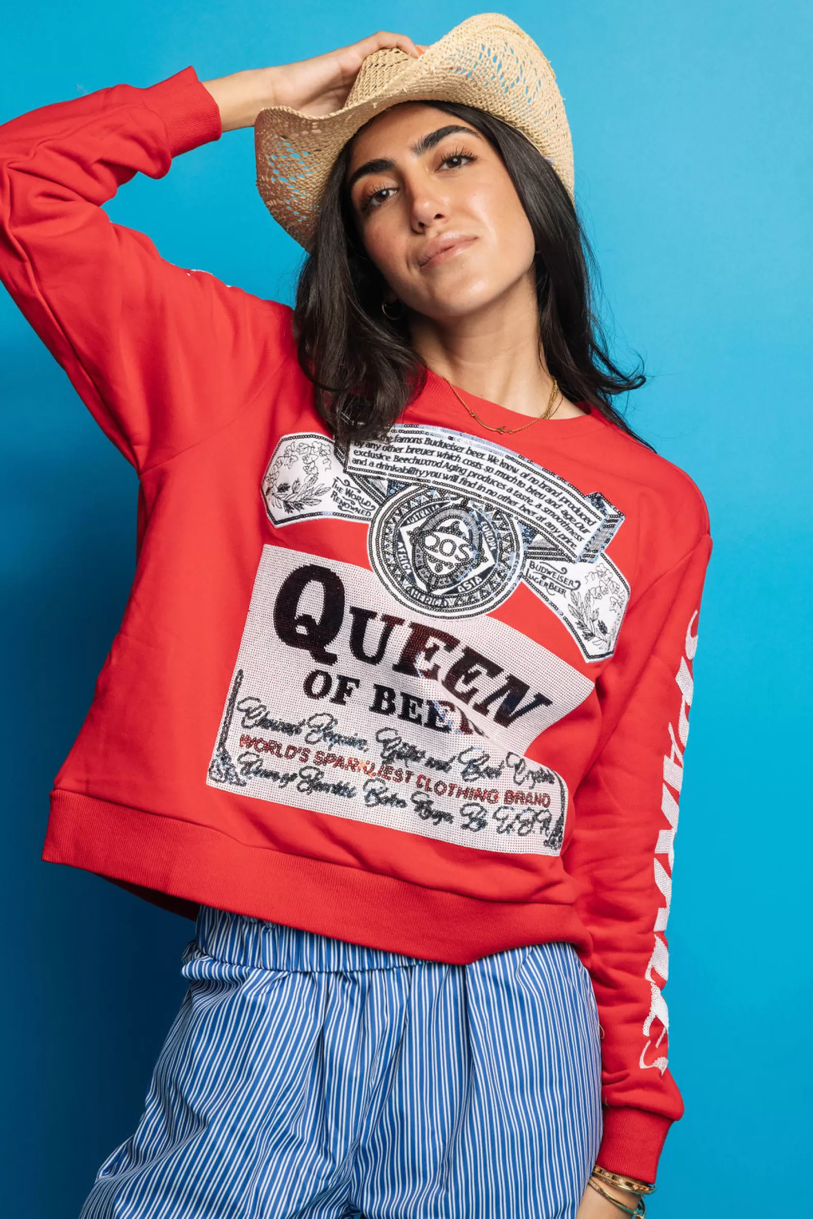 Queen of Sparkles Sweatshirts<Queen of Beers Sweatshirt Red