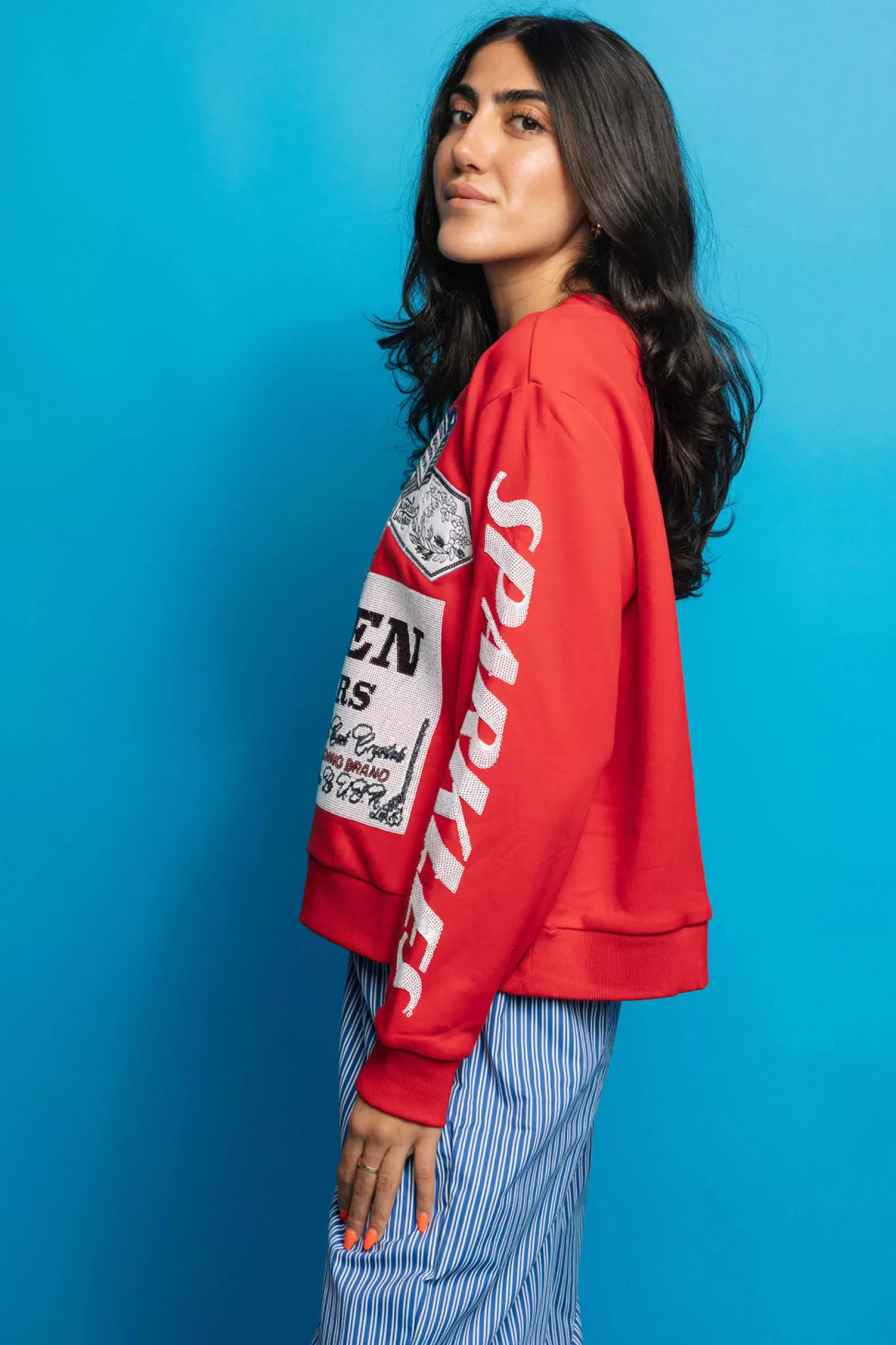 Queen of Sparkles Sweatshirts<Queen of Beers Sweatshirt Red