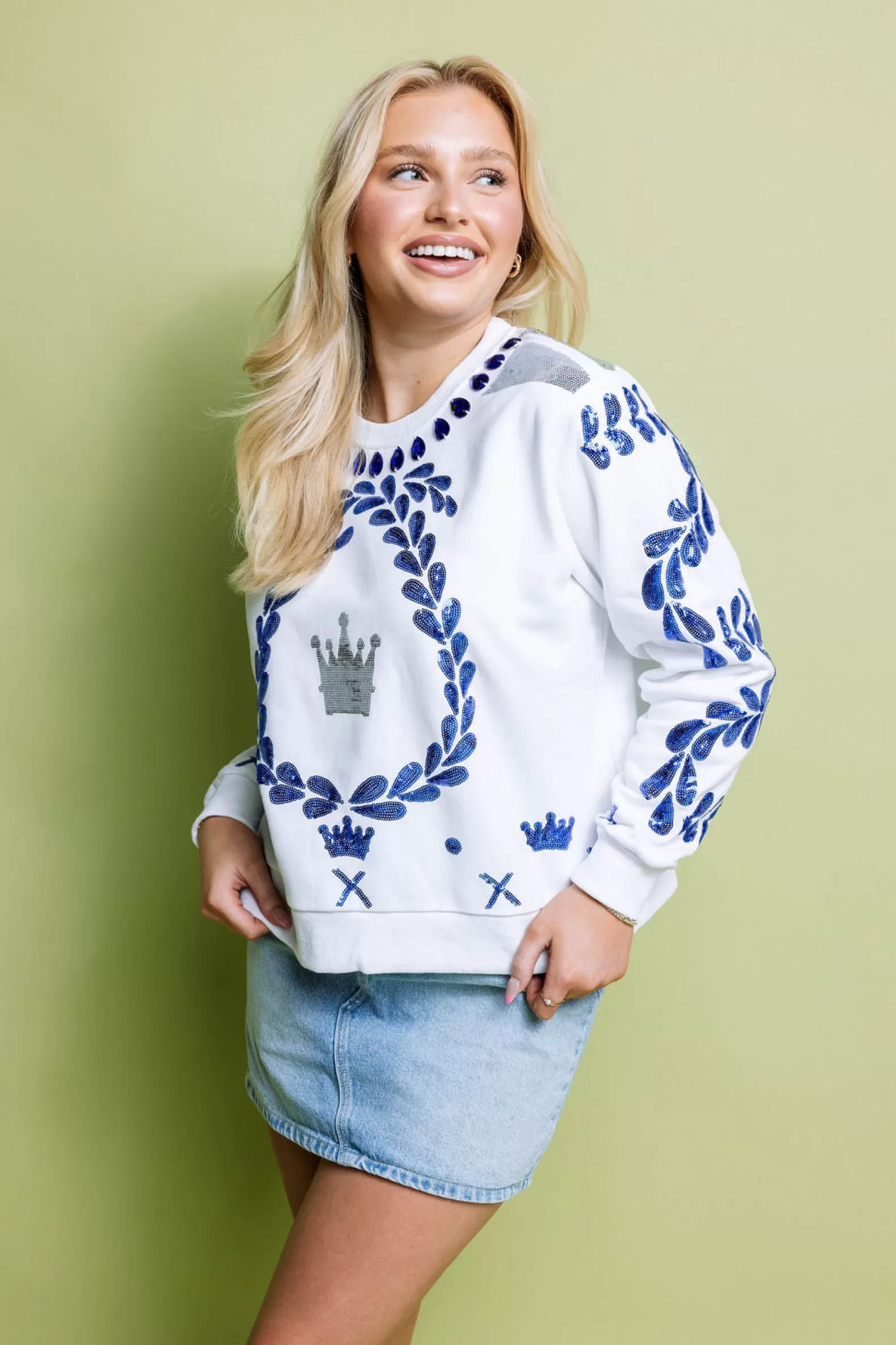 Queen of Sparkles Sweatshirts<Queen of Tequila Sweatshirt White