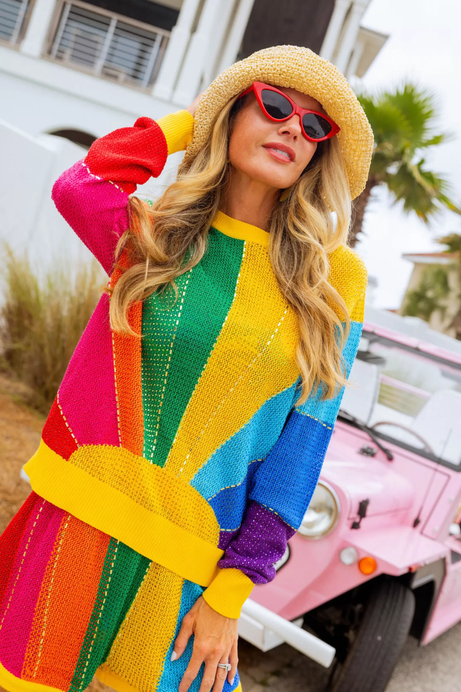 Queen of Sparkles Shorts | Sets<Sunshine Rhinestone Short Rainbow