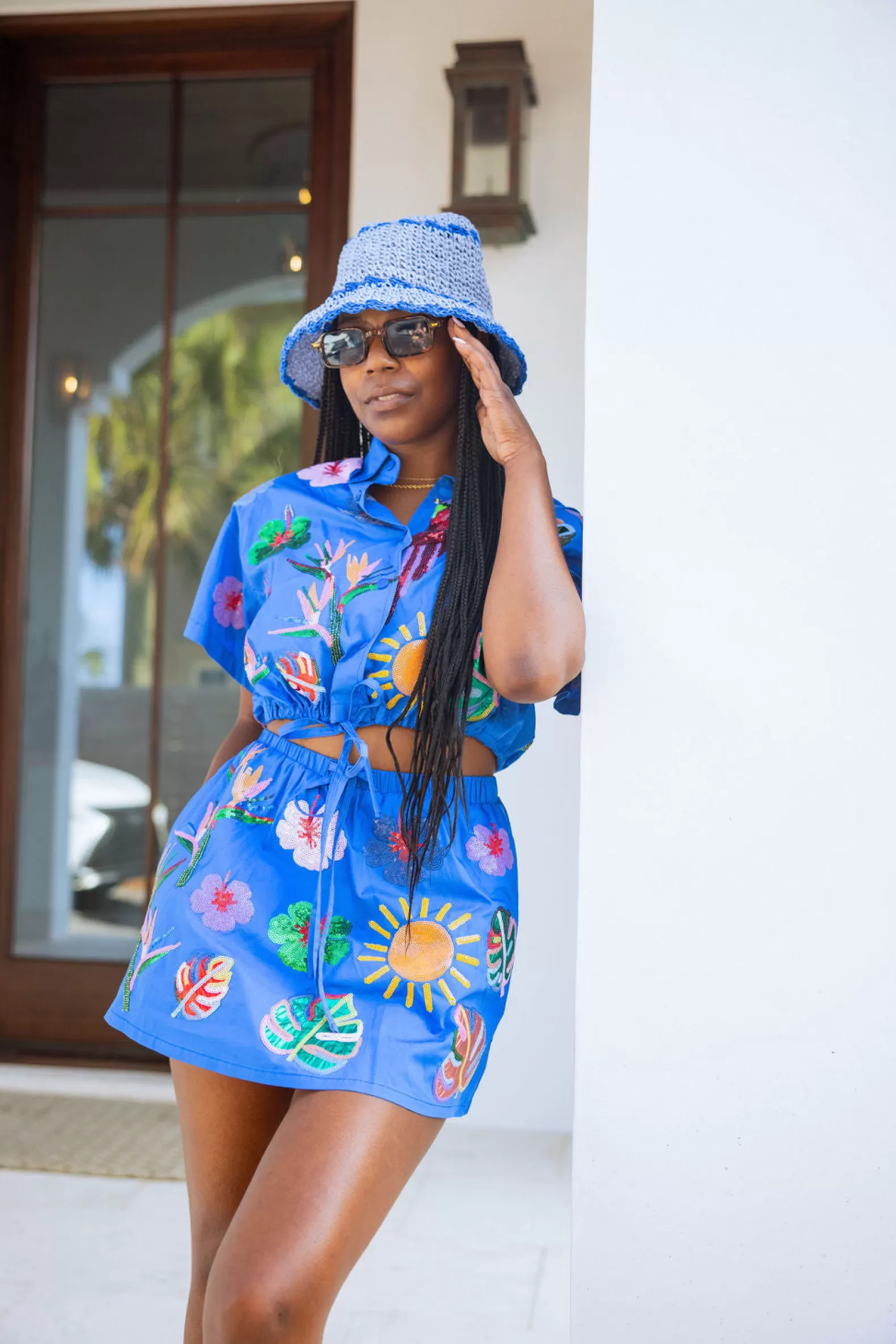 Queen of Sparkles Skirts | Sets<Paradise Icon Cotton Skirt Royal Blue