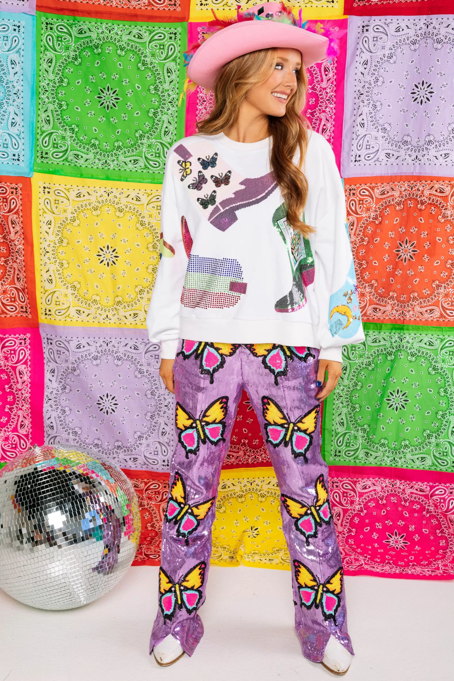 Queen of Sparkles Pants<Sequin Butterfly Pants