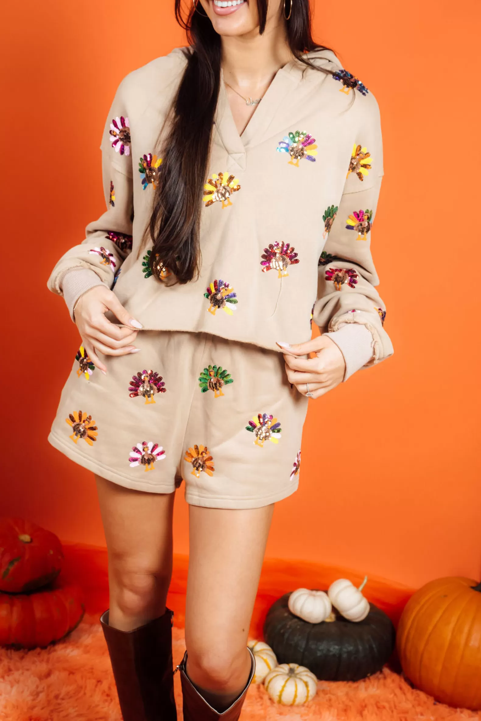 Queen of Sparkles Sets | Shorts<Multi Turkey Short Tan