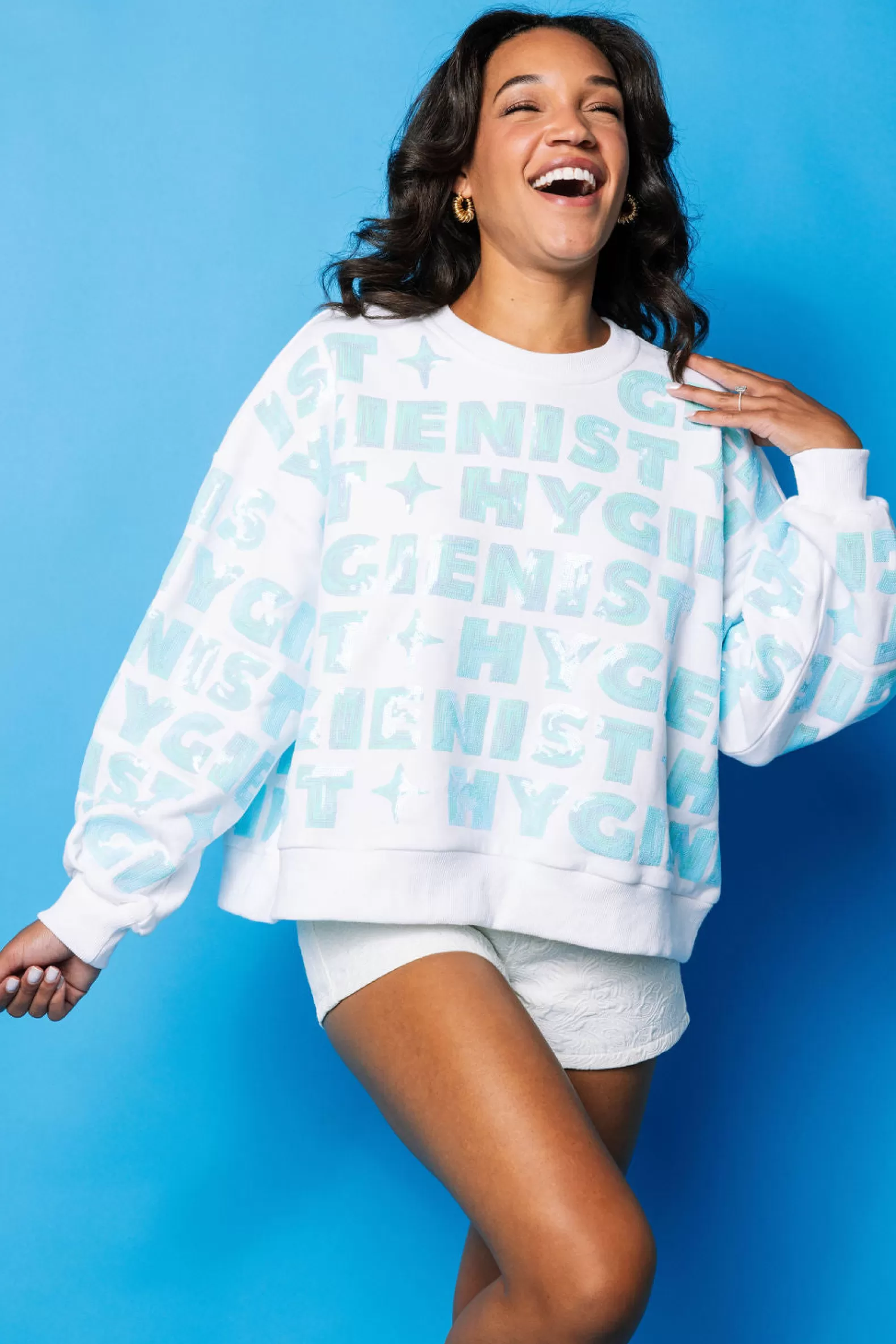 Queen of Sparkles Sweatshirts<& Mint 'Dentist Hygienist' Sweatshirt White