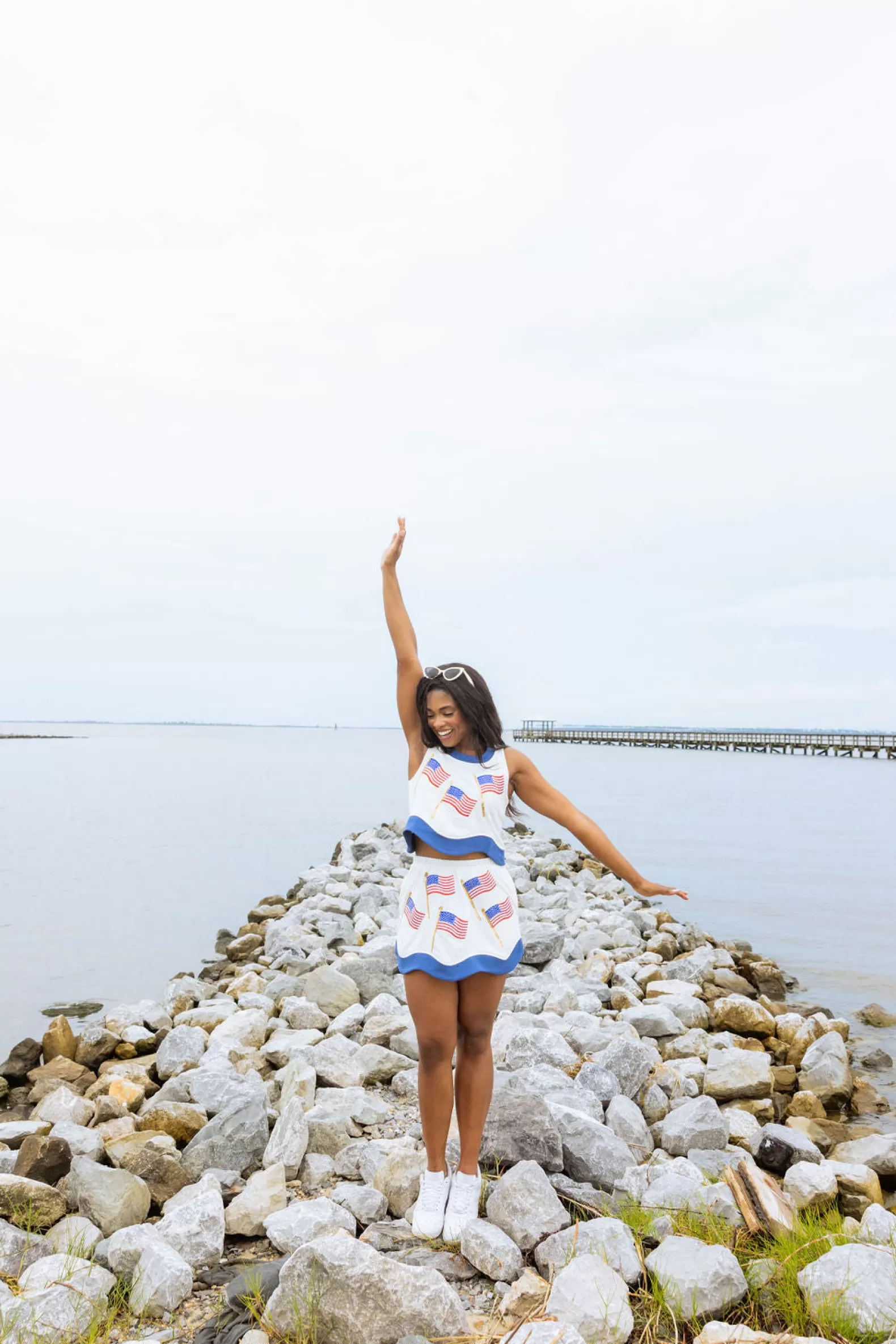 Queen of Sparkles Skirts | Sets<& Navy American Flag Skirt White