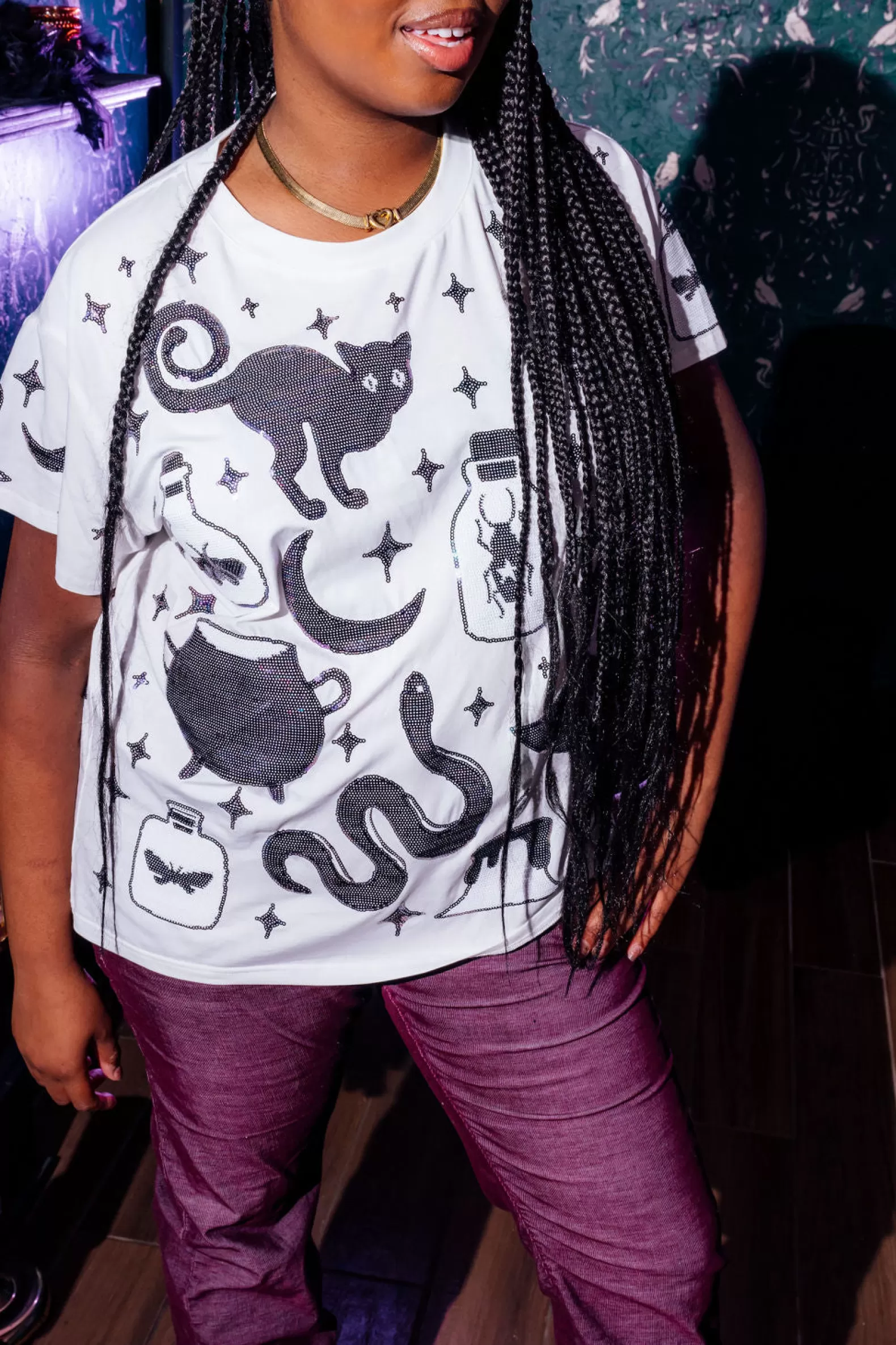 Queen of Sparkles Tees<& Purple Halloween Icon Tee White