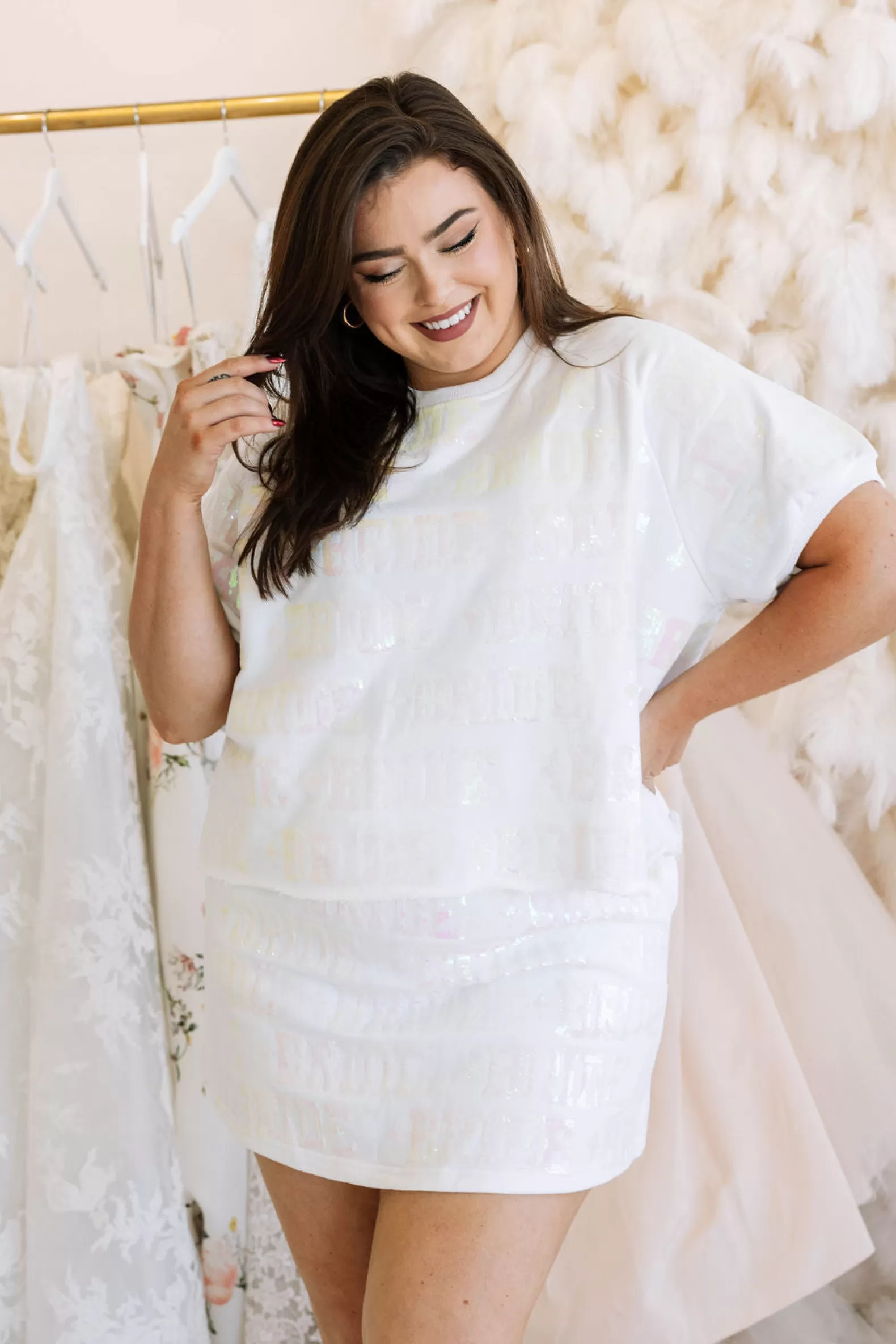 Queen of Sparkles Tops | Our Favorites<Bride All Over Top White