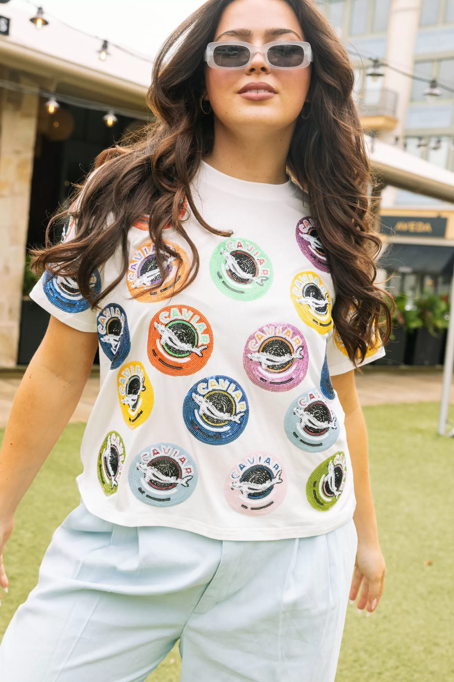 Queen of Sparkles Tees<Caviar Tins Tee White