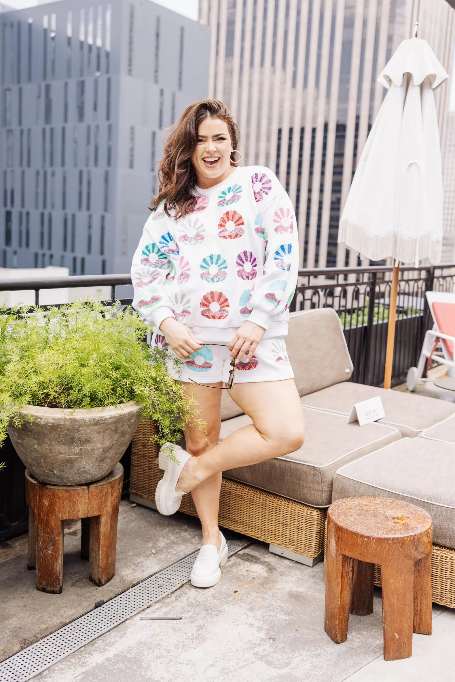 Queen of Sparkles Shorts<Clam Shell Multi Shorts White