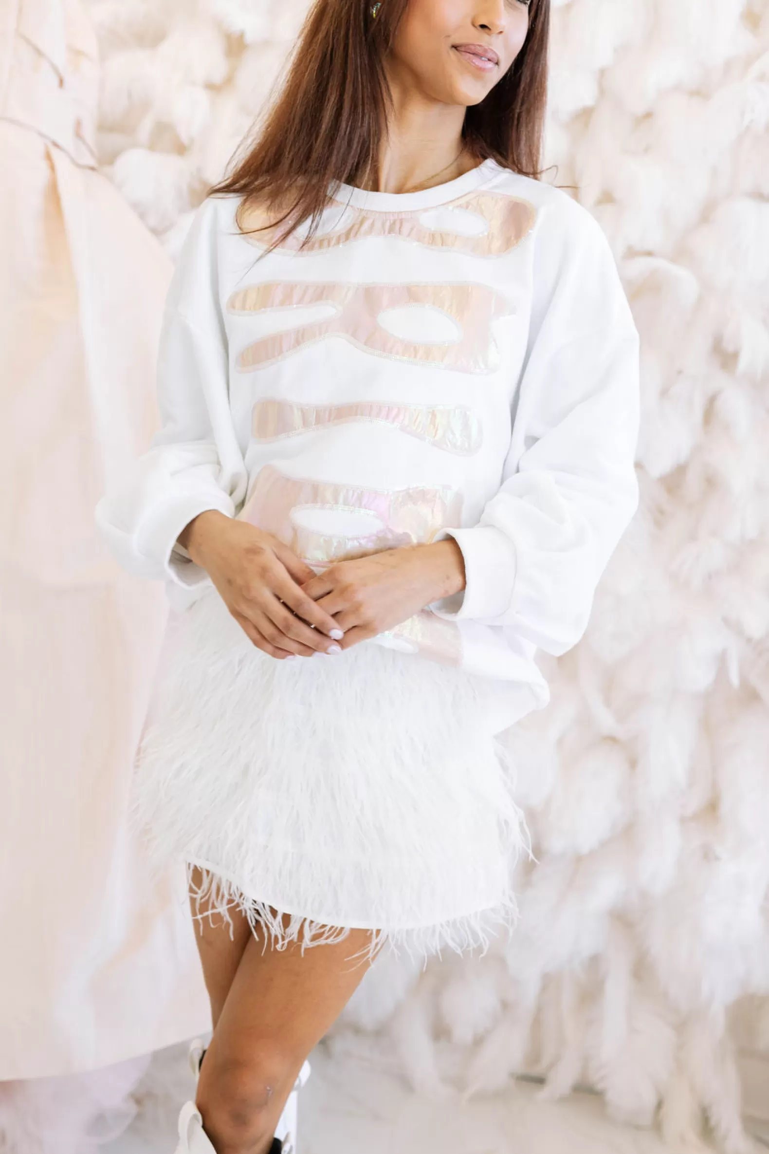 Queen of Sparkles Skirts<White Feather Skirt