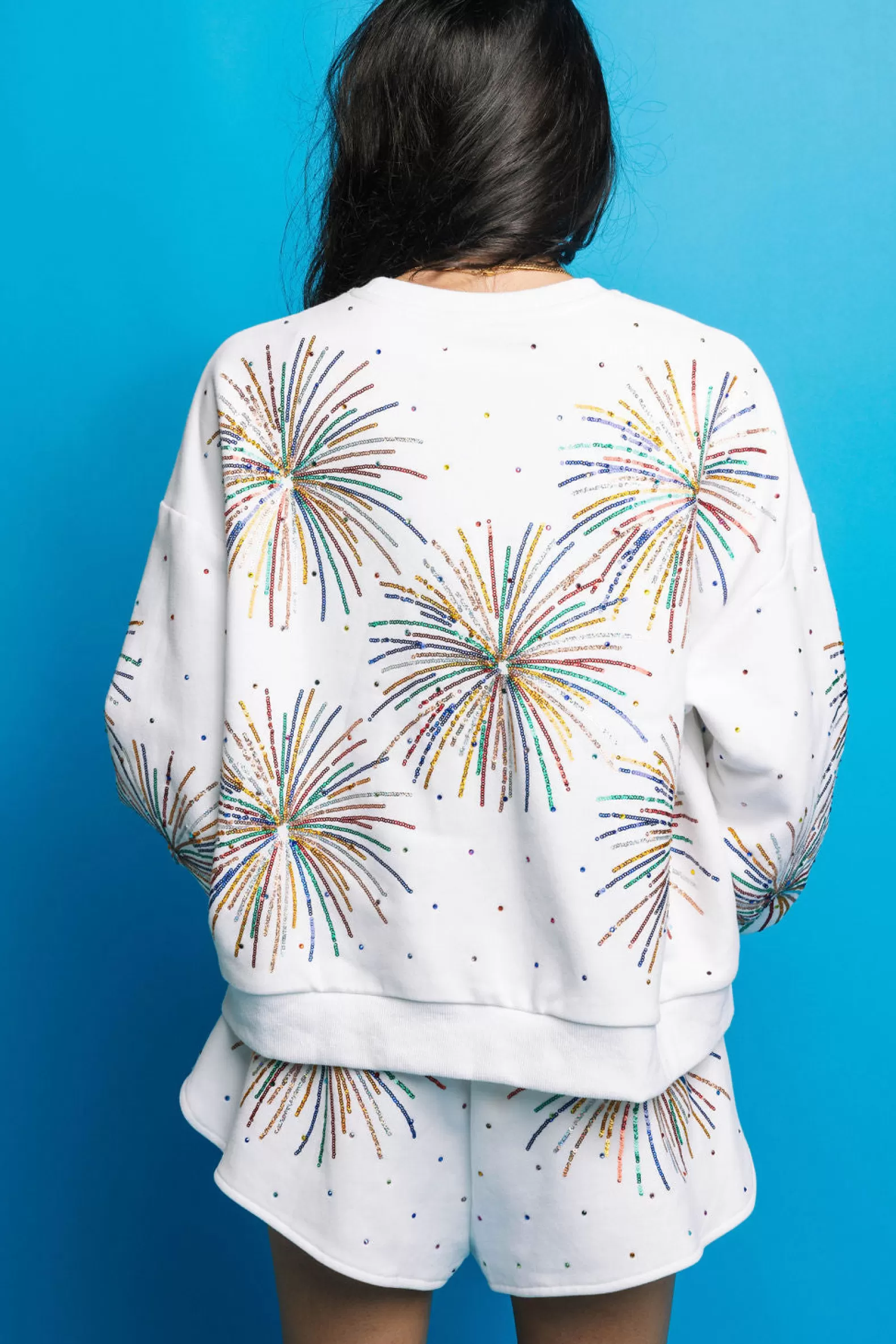 Queen of Sparkles Shorts | Sets<Mega Firework Short White