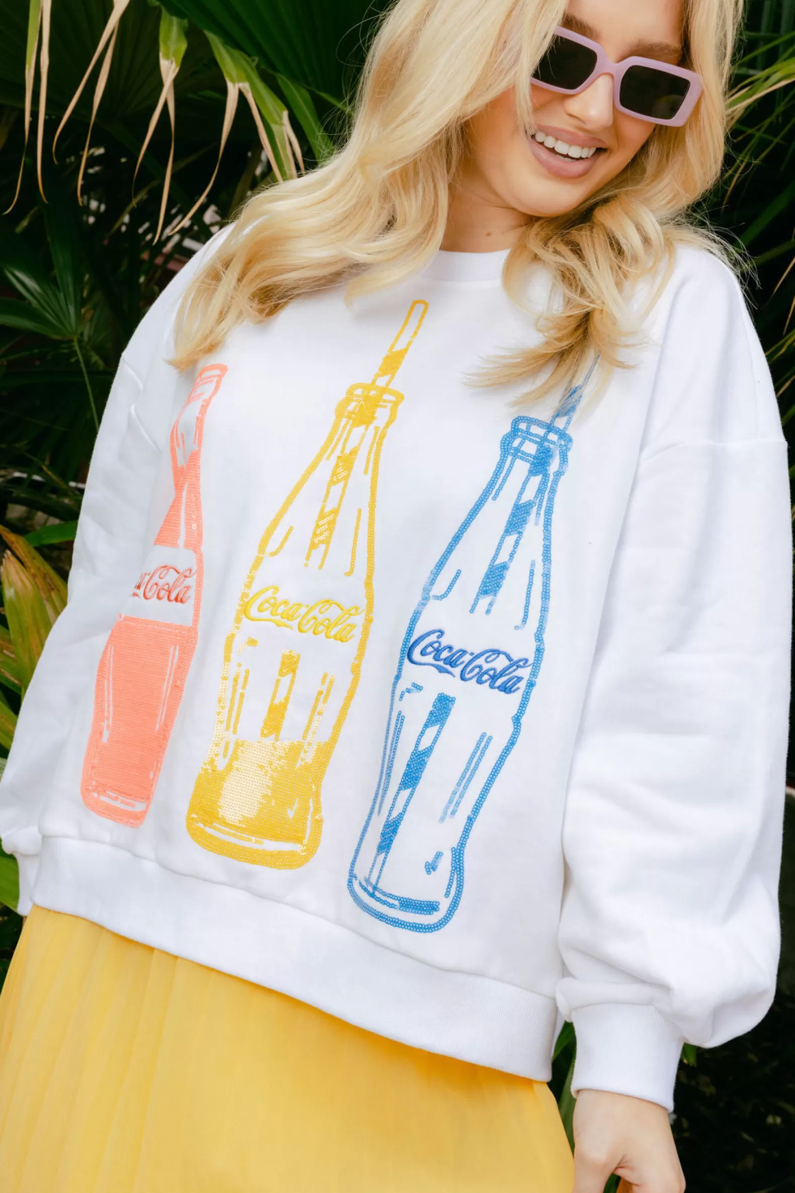 Queen of Sparkles Sweatshirts<Multi Coca-Cola® Bottle Sweatshirt White