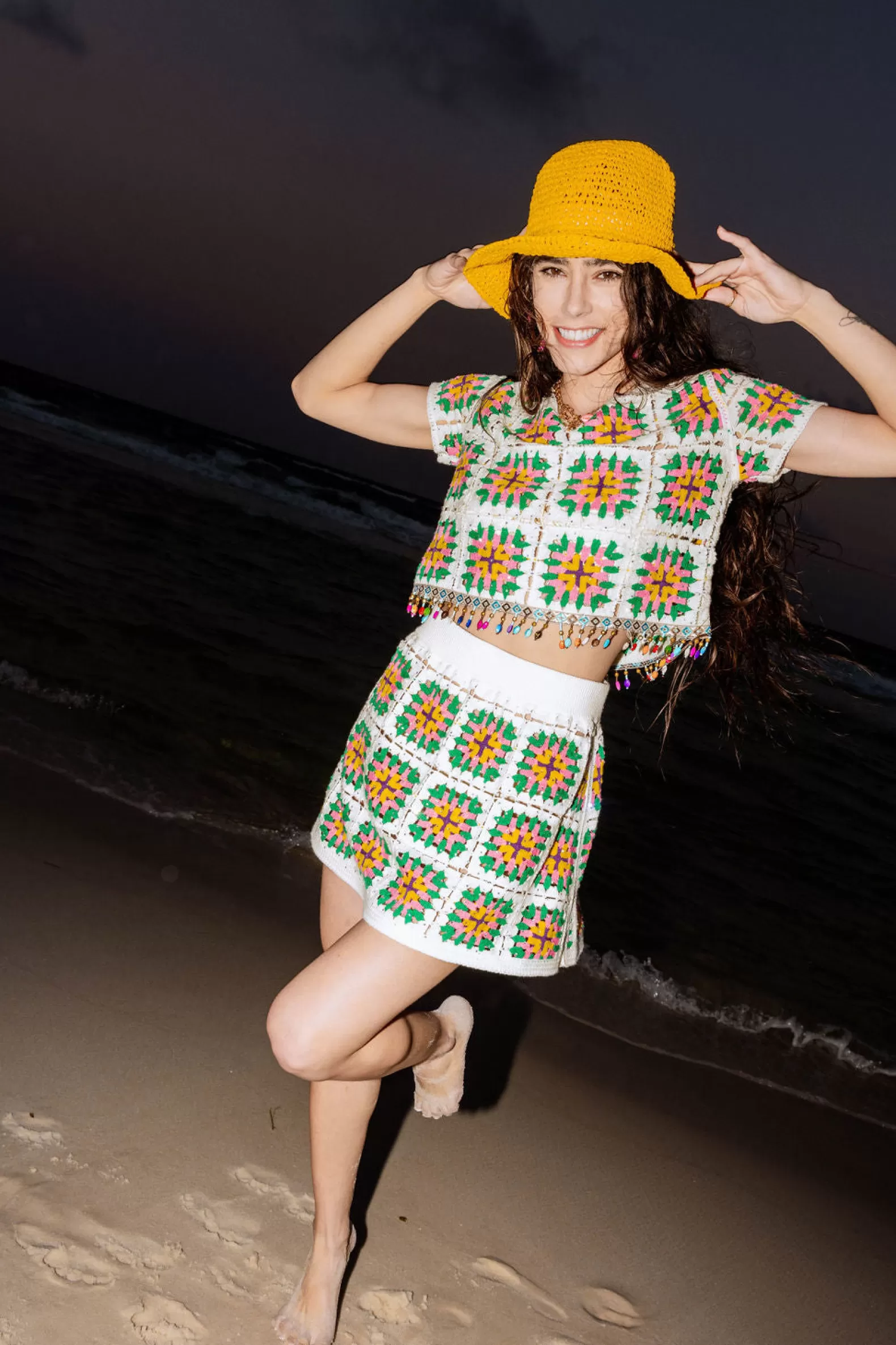 Queen of Sparkles Tops | Sets<Multi Crochet Beaded Top White