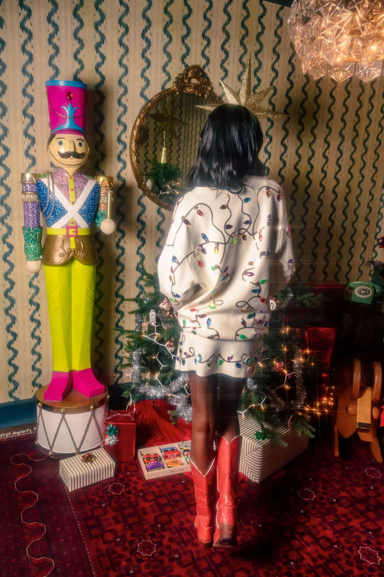 Queen of Sparkles Sets | Skirts<Multi Jeweled Christmas Lights Skirt White