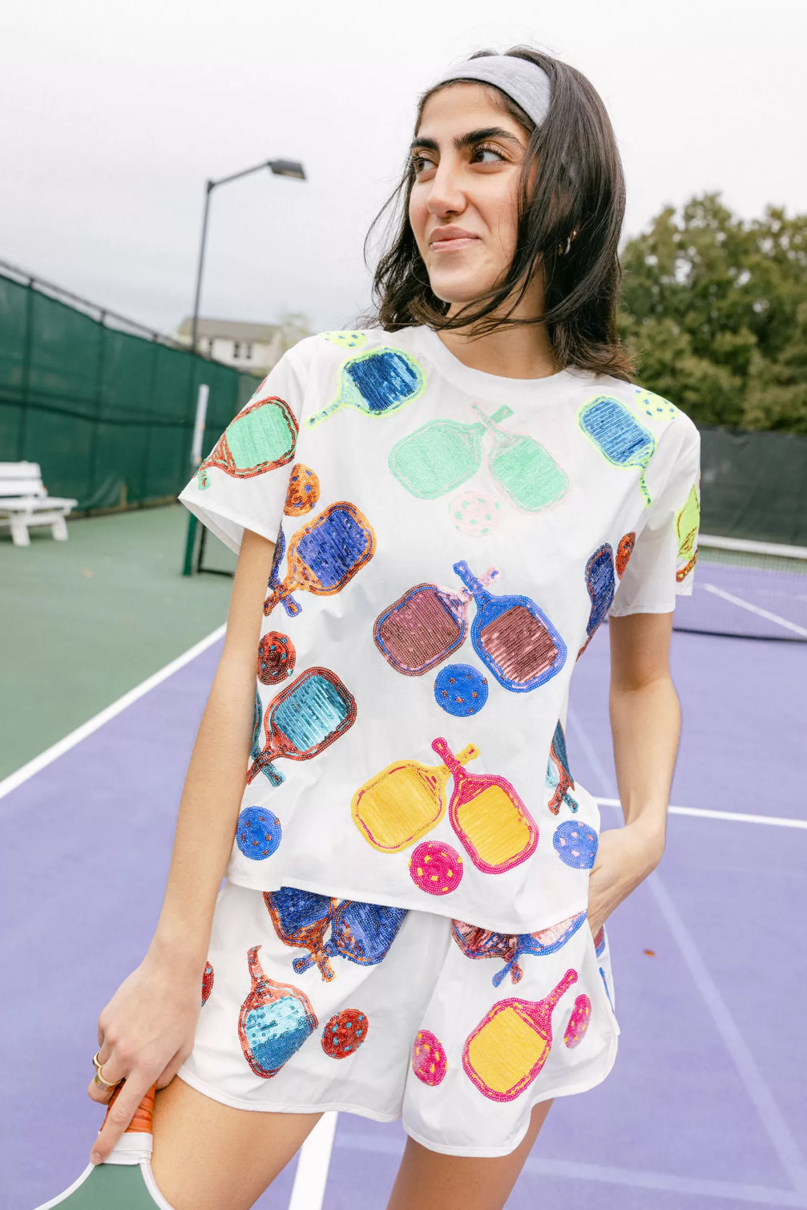 Queen of Sparkles Activewear | Tops<Pickleball Active Tee White