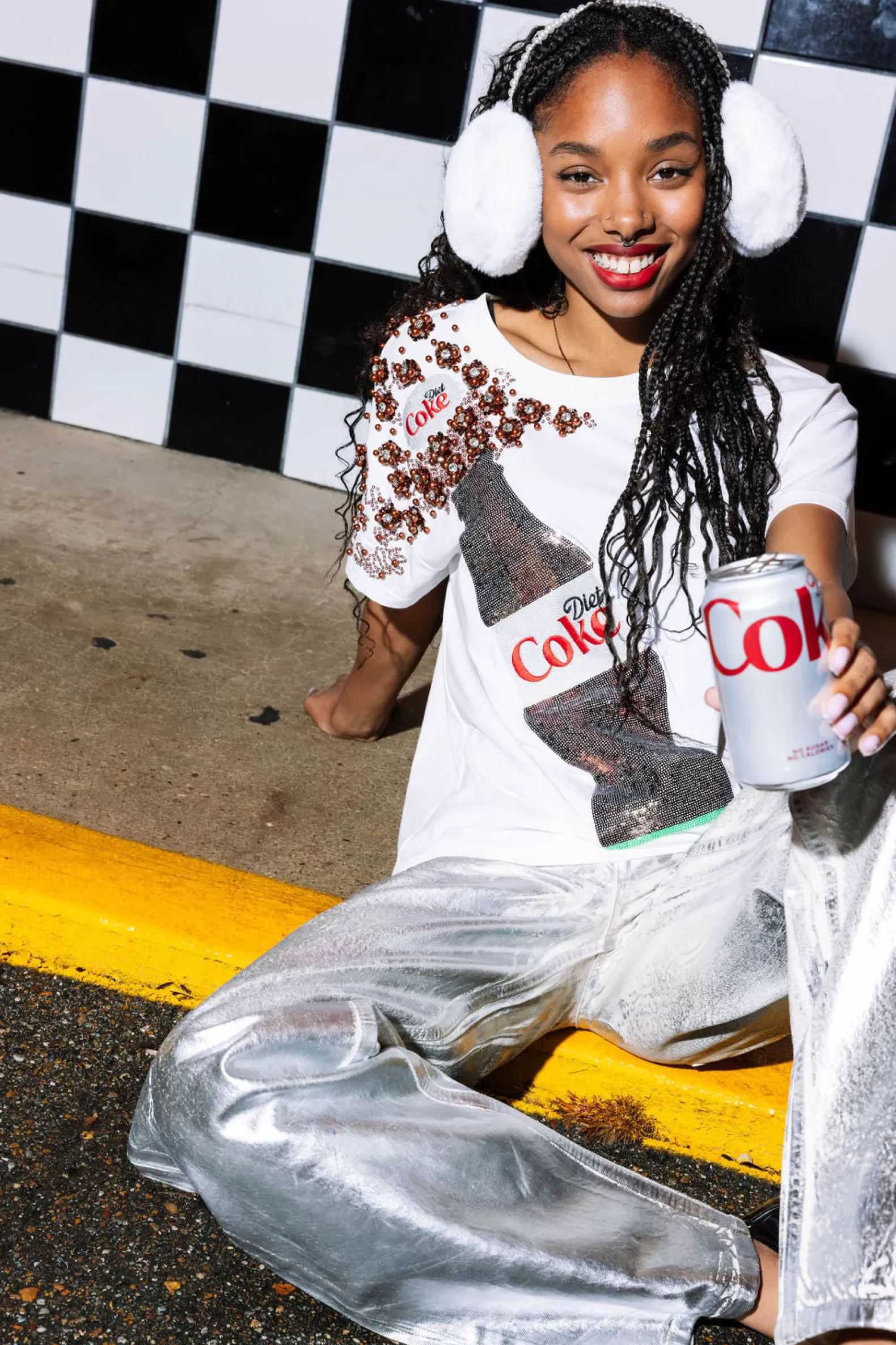 Queen of Sparkles Tees<Popping Diet Coke® Tee White