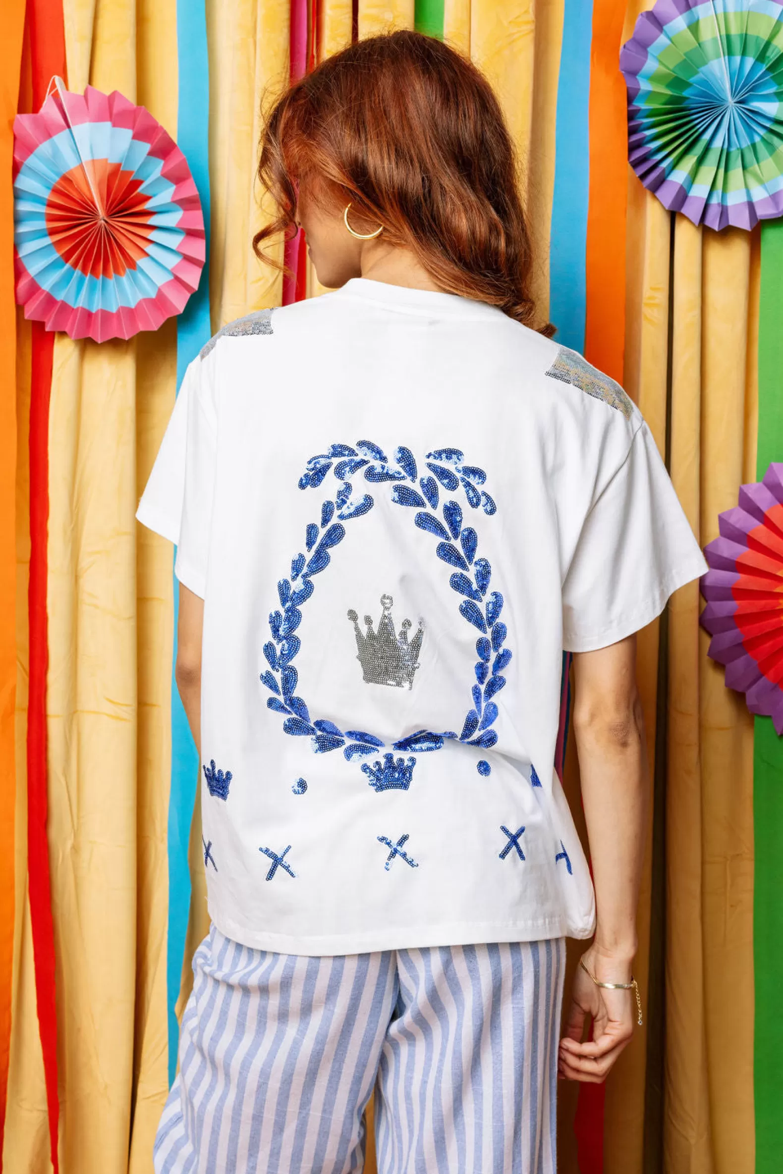 Queen of Sparkles Tees<Queen of Tequila Tee White