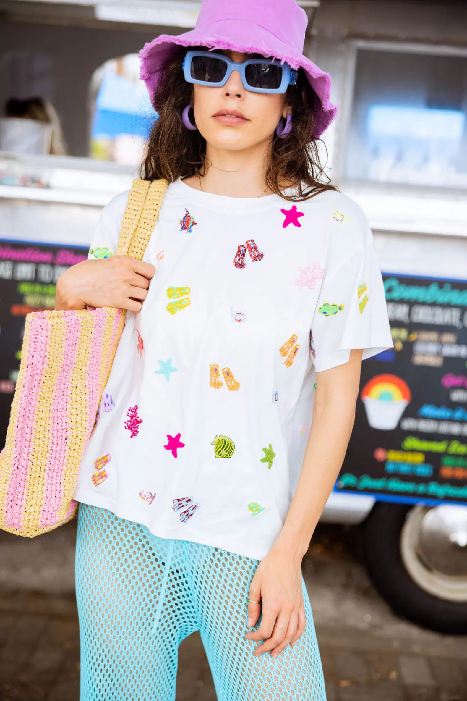Queen of Sparkles Tees<Snorkel & Sea Icon Tee White