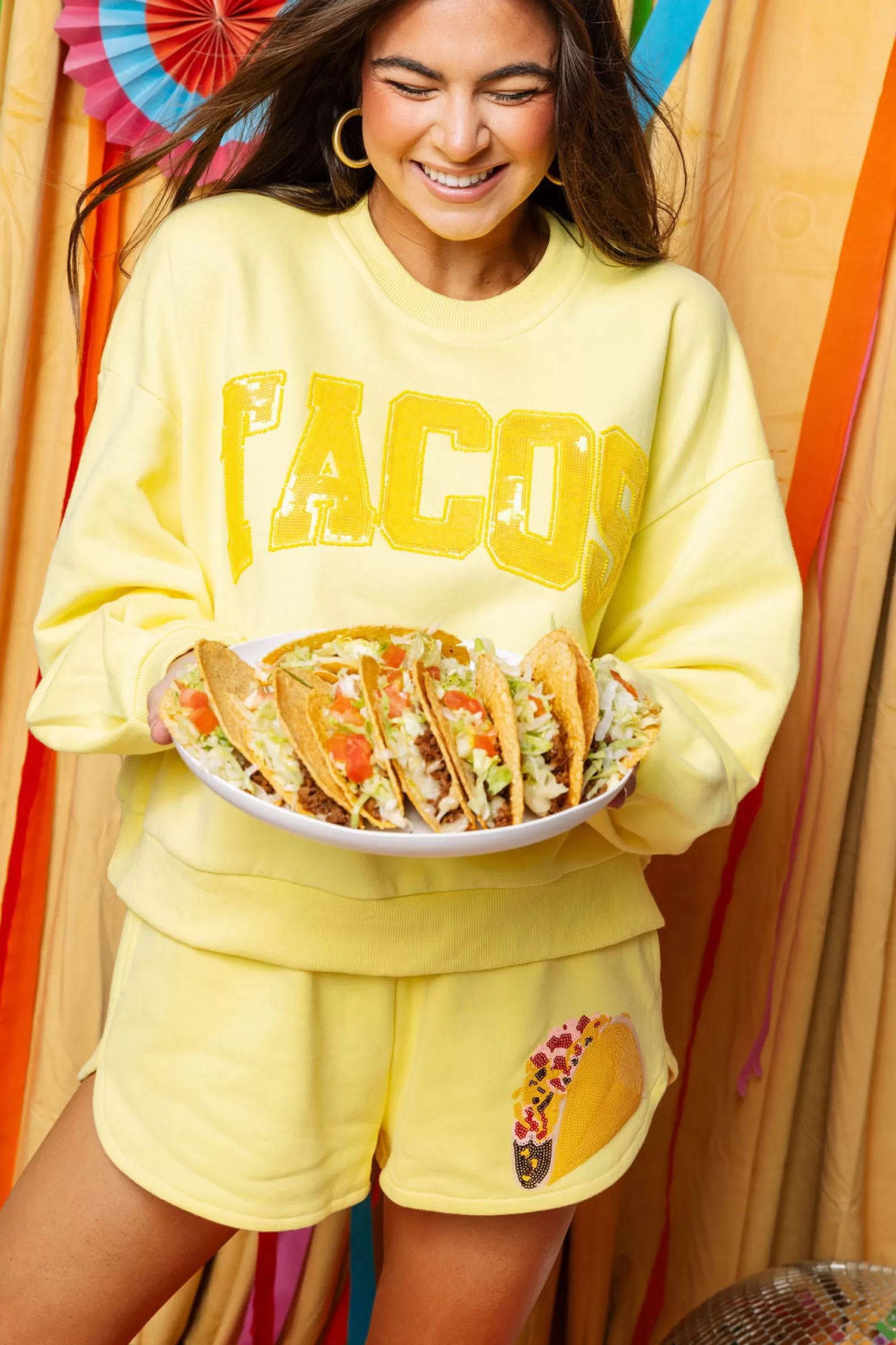 Queen of Sparkles Shorts | Sets<Taco Short Yellow