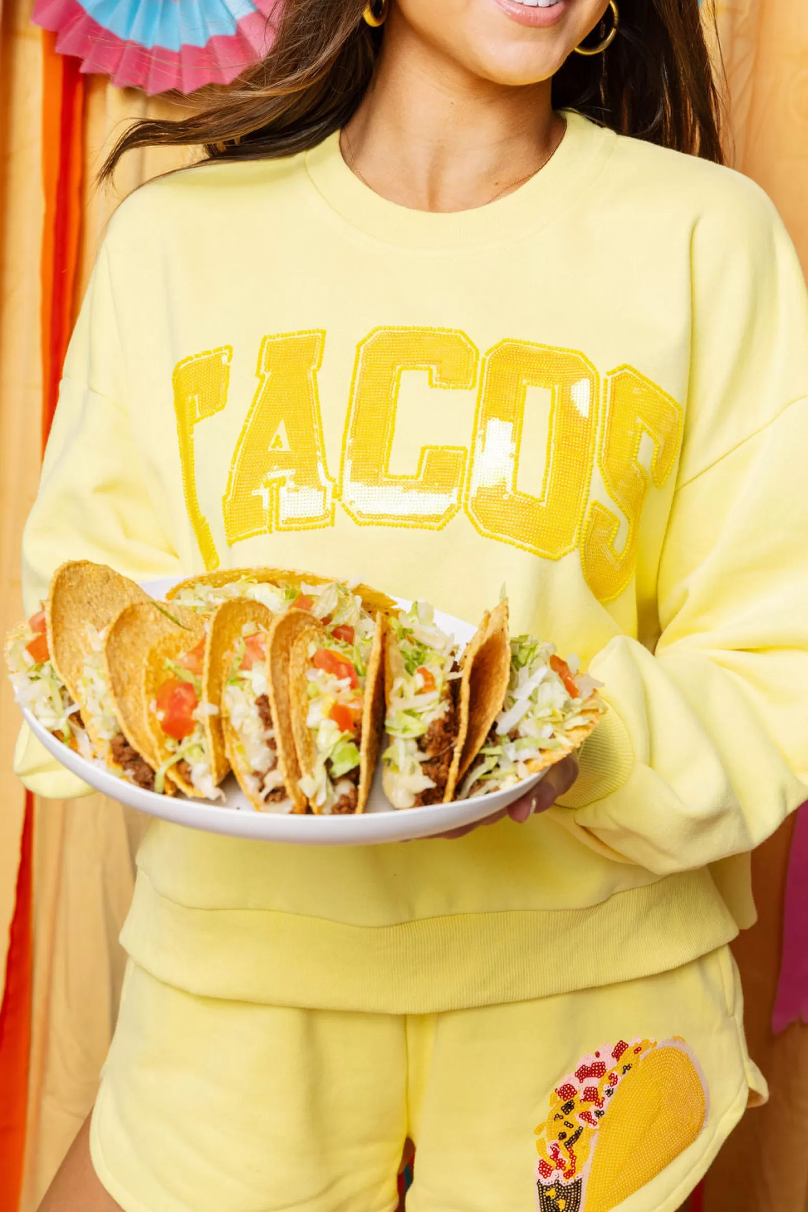 Queen of Sparkles Sweatshirts | Sets<Taco Sweatshirt Yellow
